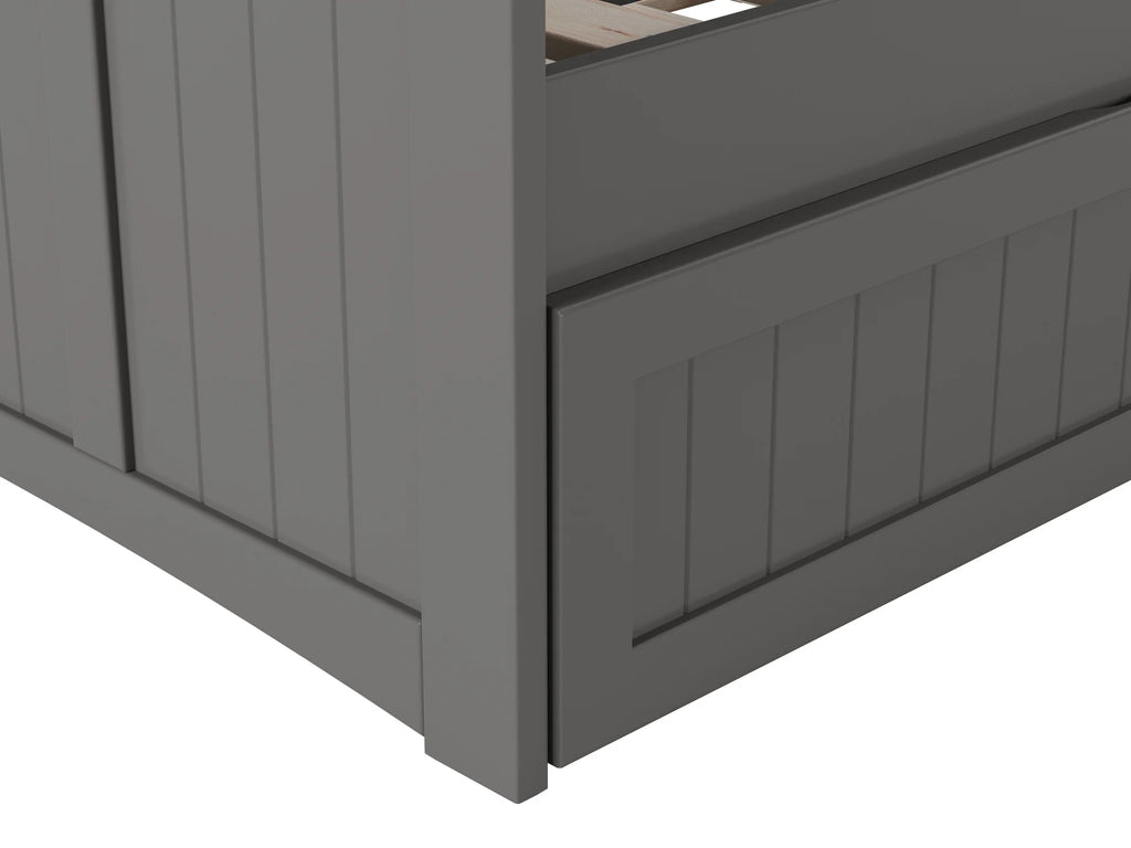 AFI Nantucket Wood Twin Size Daybed Frame with Twin Trundle Grey
