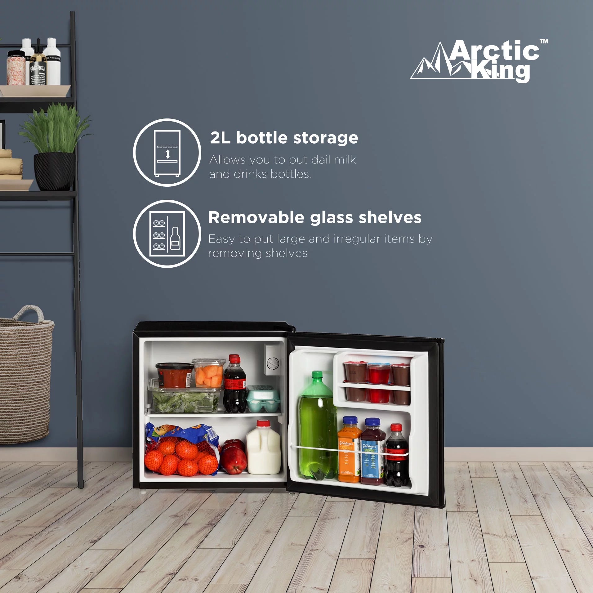 Arctic King 1.7 Cu ft No Freezer Mini Fridge, Black, E-Star, ARM17A5ABB