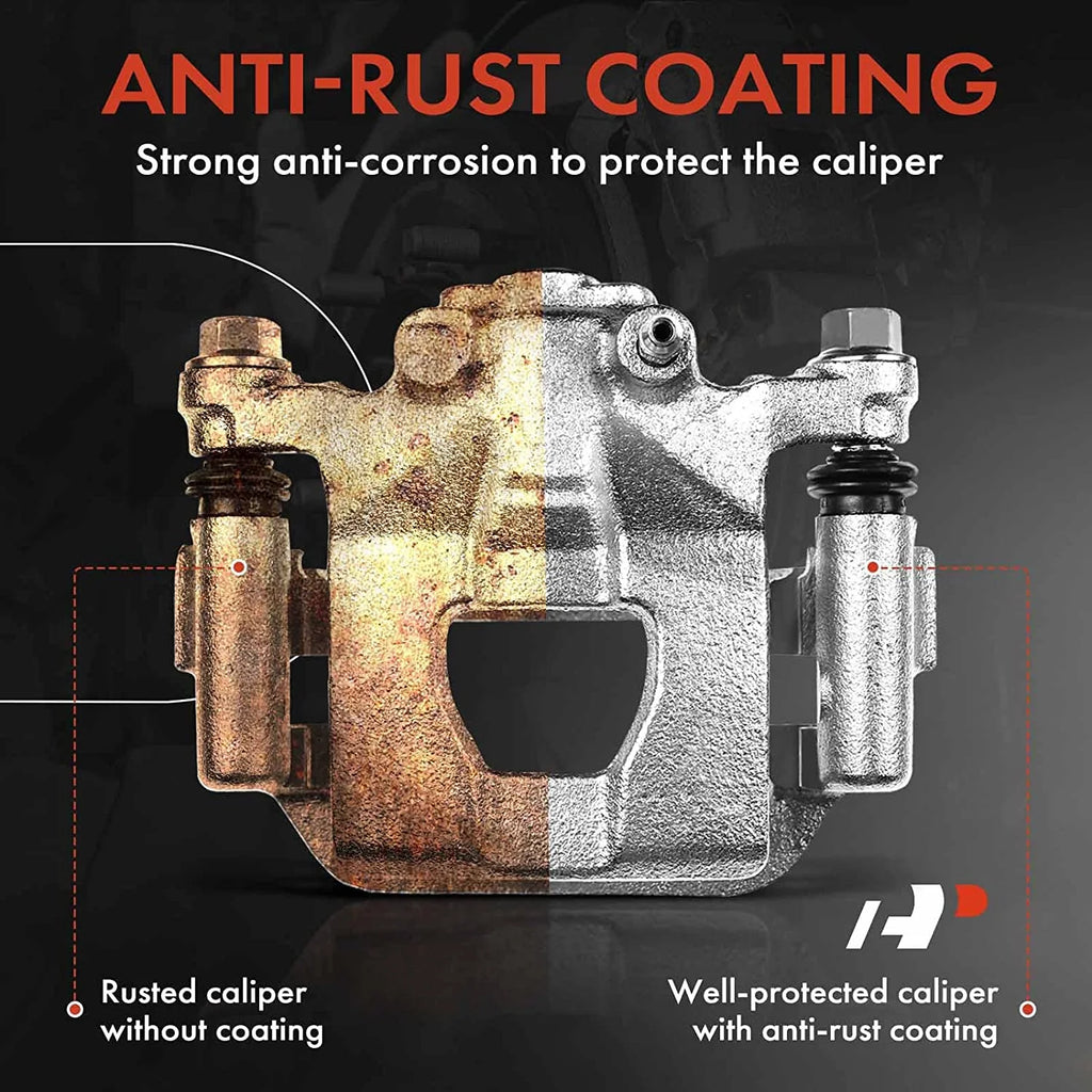 A-Premium Disc Brake Caliper Assembly with Bracket Compatible with BMW 525i 2004-2006, 528i 2008-2010, 530i 2004-2007 - Front Right Passenger