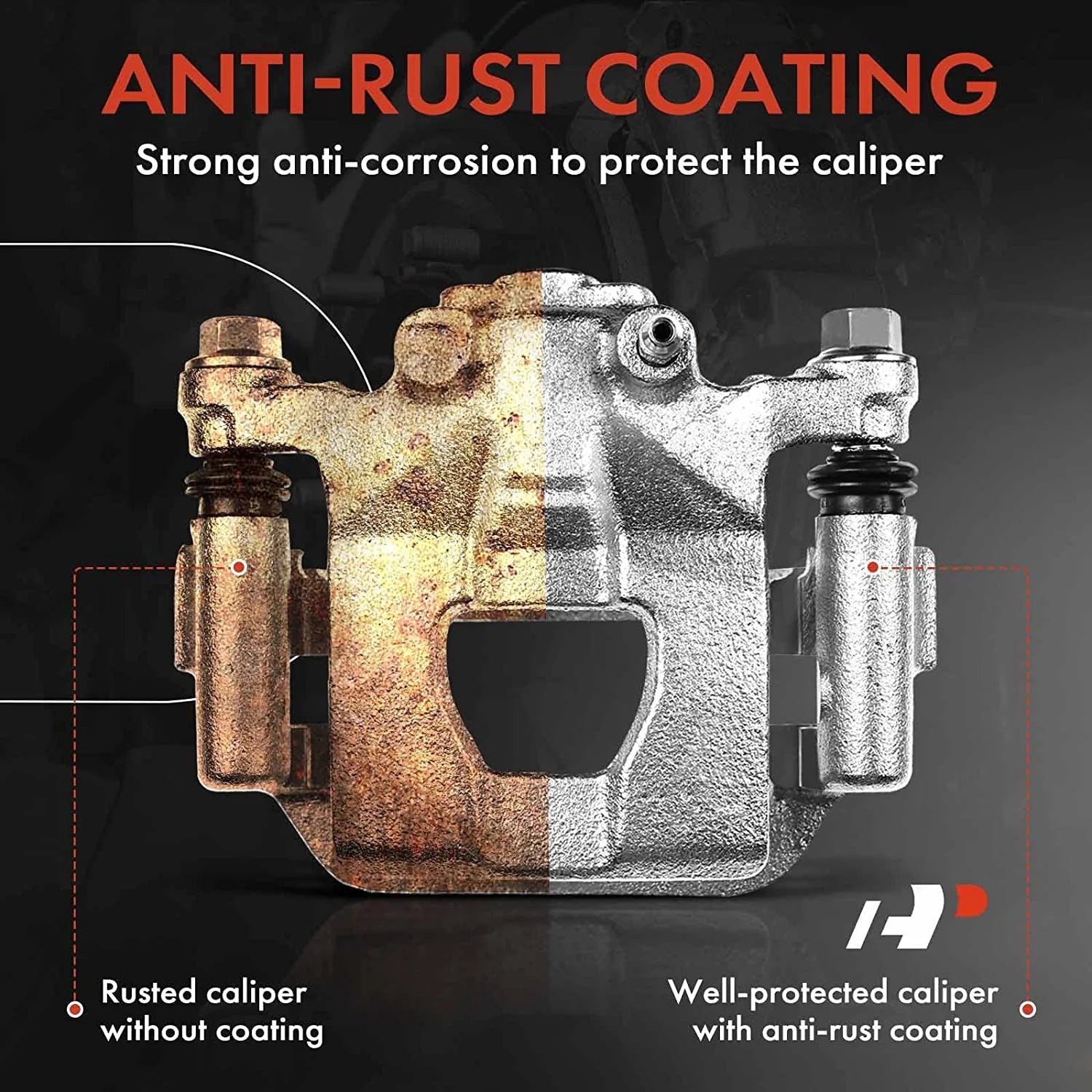 A-Premium Disc Brake Caliper Assembly with Bracket Compatible with BMW 525i 2004-2006, 528i 2008-2010, 530i 2004-2007 - Front Right Passenger