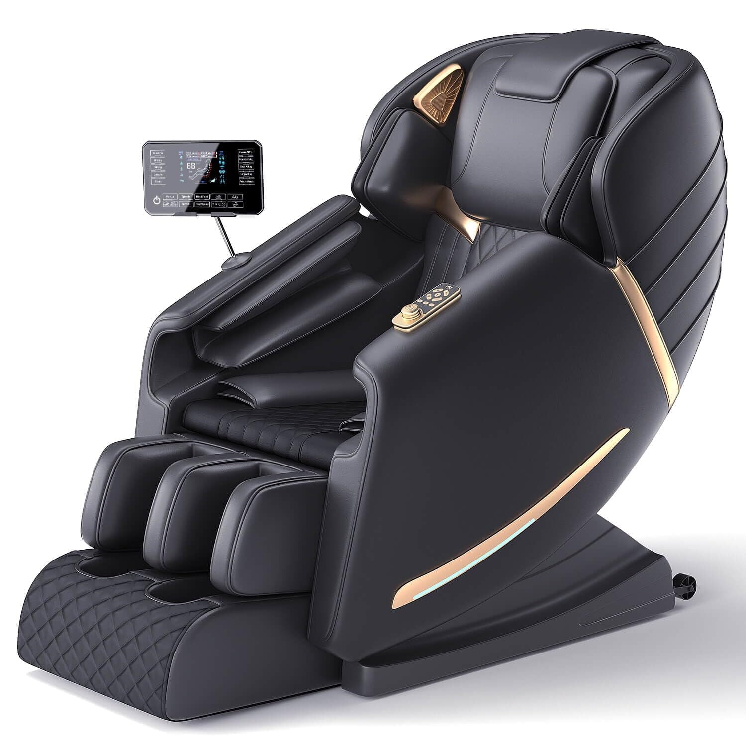 ALLJOY Massage Chair, Full Body Zero Gravity Recliner with Heating, Bluetooth Speaker, Touch Screen, Foot Rollers（Black）