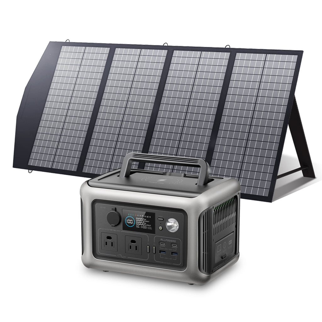ALLPOWERS R600 Portable Power Station 600W, 299Wh LiFePO4 Battery, Wireless Charging, Solar Generator for Camping Home Emergency off-Grid