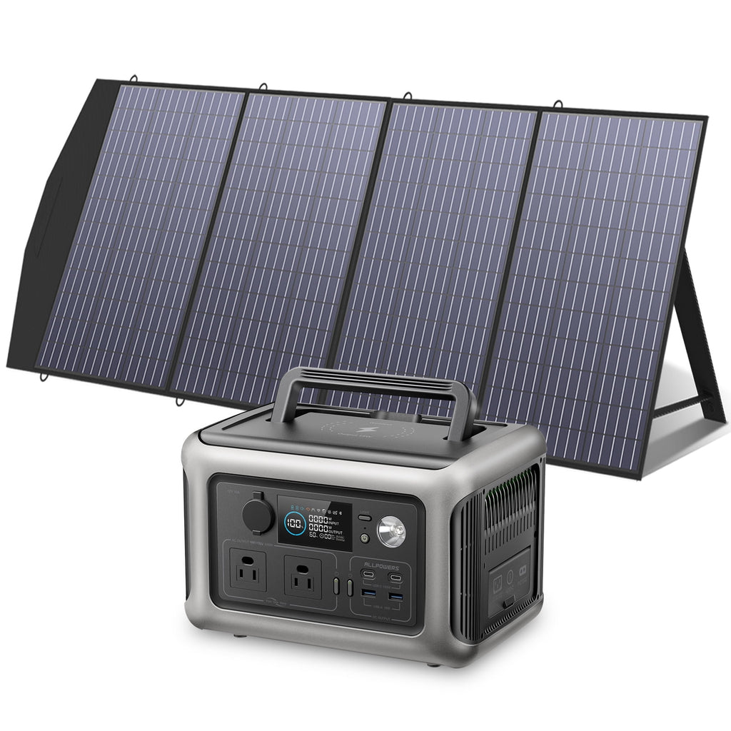ALLPOWERS R600 Portable Power Station 600W, 299Wh LiFePO4 Battery, Wireless Charging, Solar Generator for Camping Home Emergency off-Grid