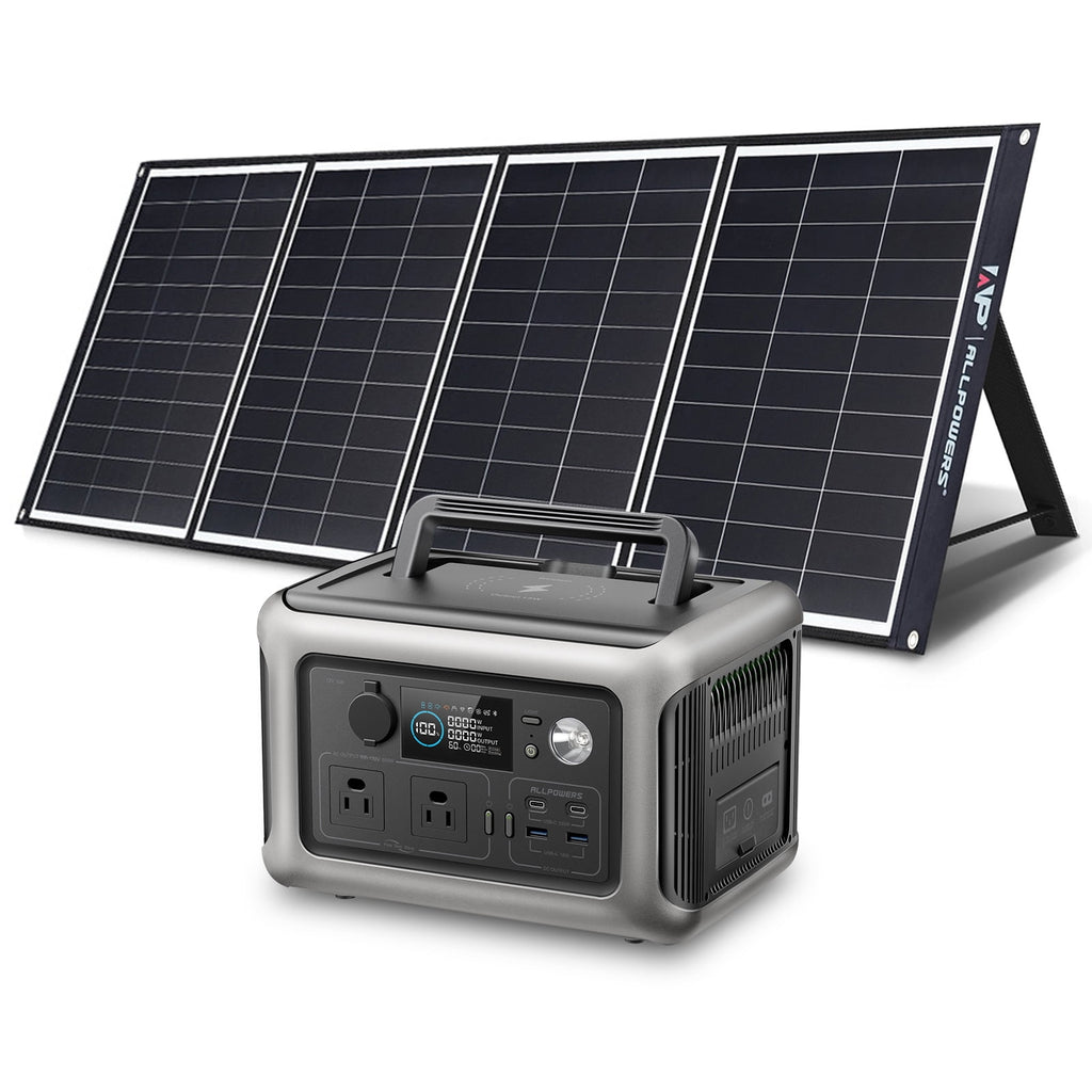 ALLPOWERS R600 Portable Power Station 600W, 299Wh LiFePO4 Battery, Wireless Charging, Solar Generator for Camping Home Emergency off-Grid