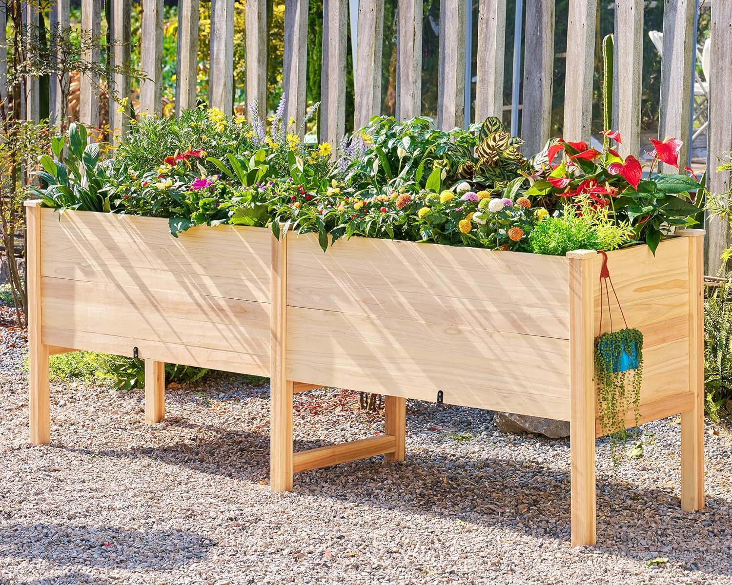 AMERLIFE Raised Garden Bed 4x2x2.6 ft Large Capacity Planter with Drain Hole for Growing Plants
