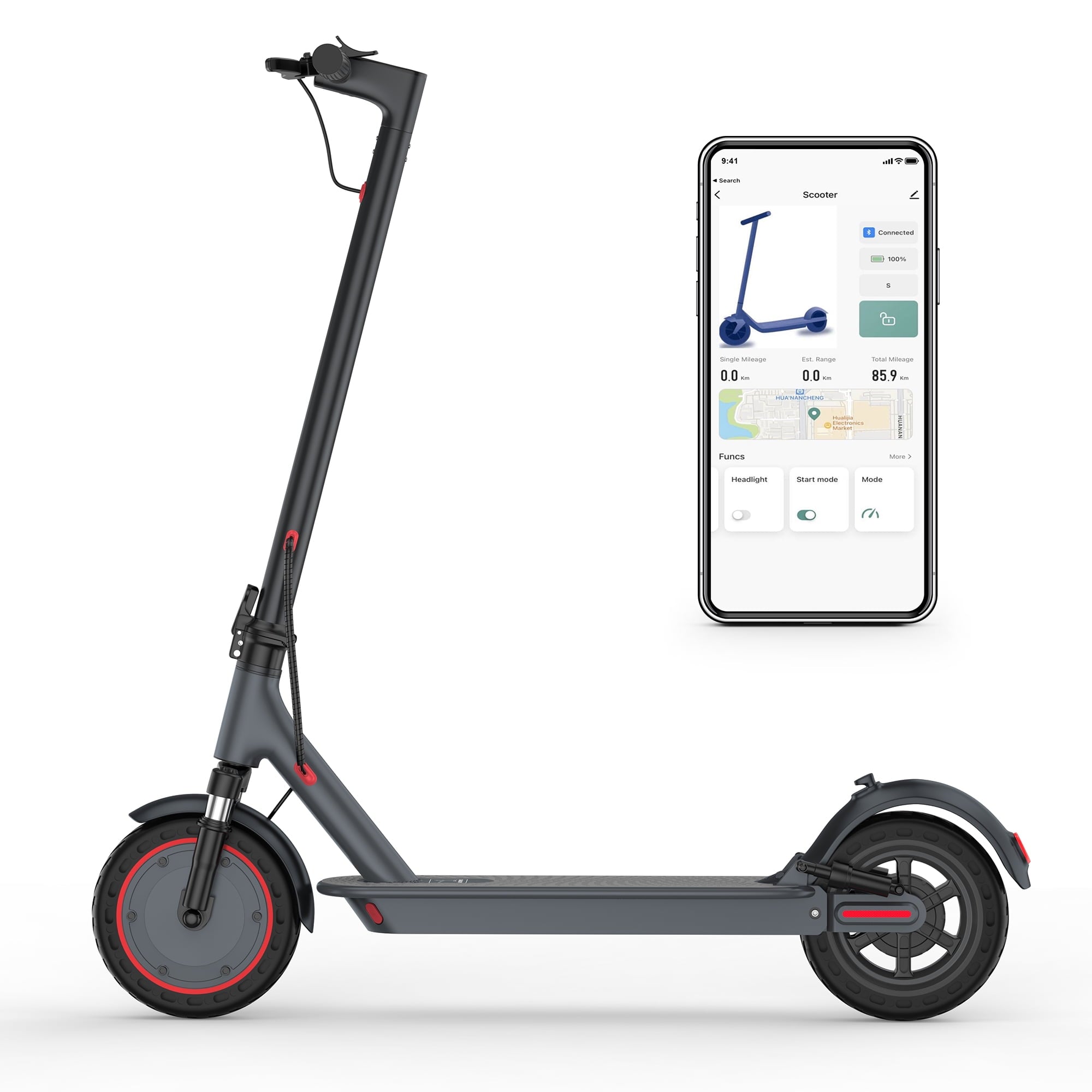 AOVOPRO TMAX 500W 10' Foldable Electric Scooter, 21 mph Top Speed with Dual Braking System and Shock Absorption
