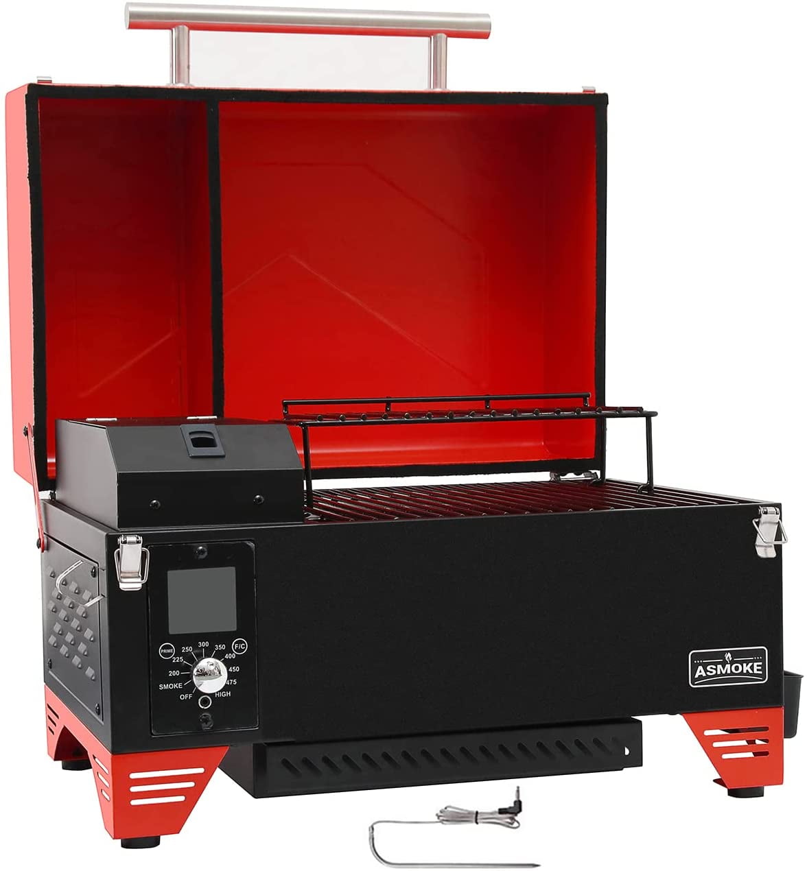 ASMOKE AS350 256-sg. in. Portable Wood Pellet BBQ Grill And Smoker Red