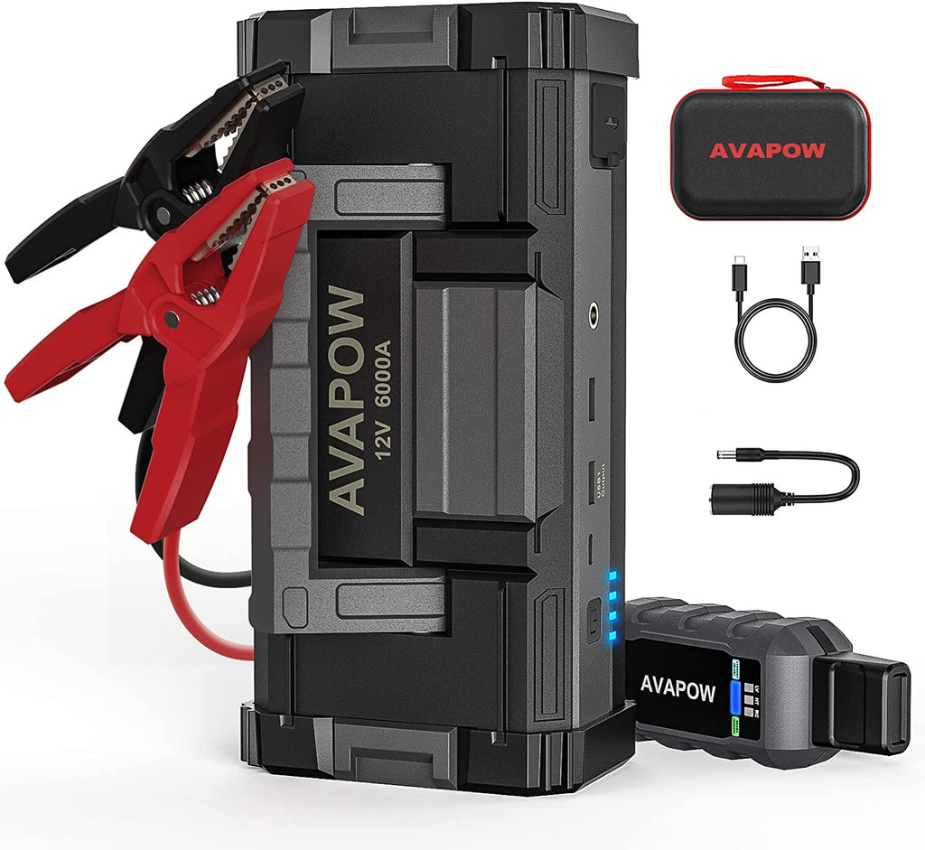 AVAPOW W68 6000A Car Battery Jump Starter(for All Gas or up to 12L Diesel) , Yellow