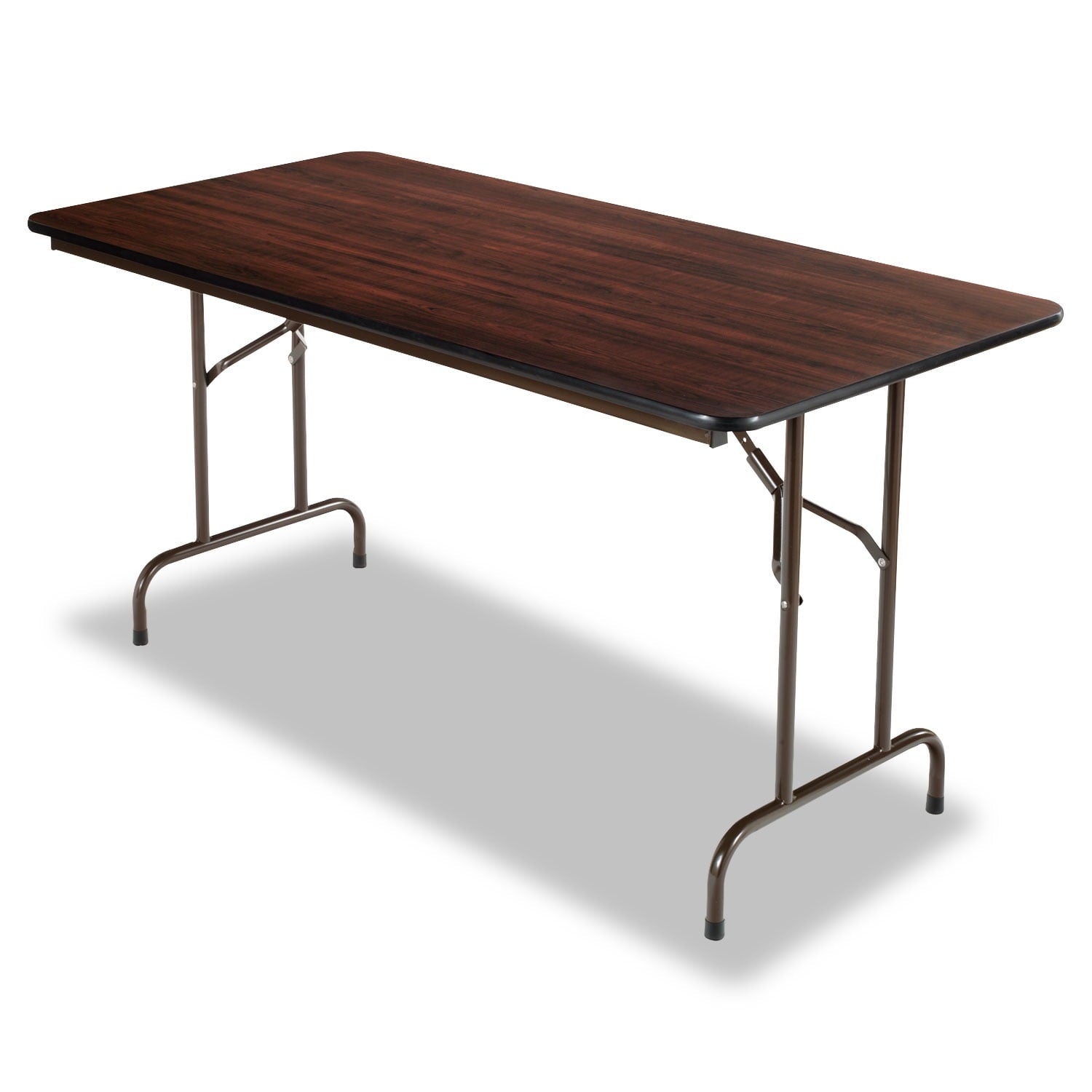 Alera Wood Folding Table, Rectangular, 48w x 23.88d x 29h, Mahogany