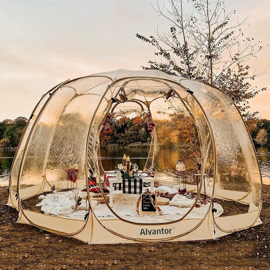 Alvantor Bubble Tent Gazebo Pop Up 15x15 Beige 1 Room Halloween