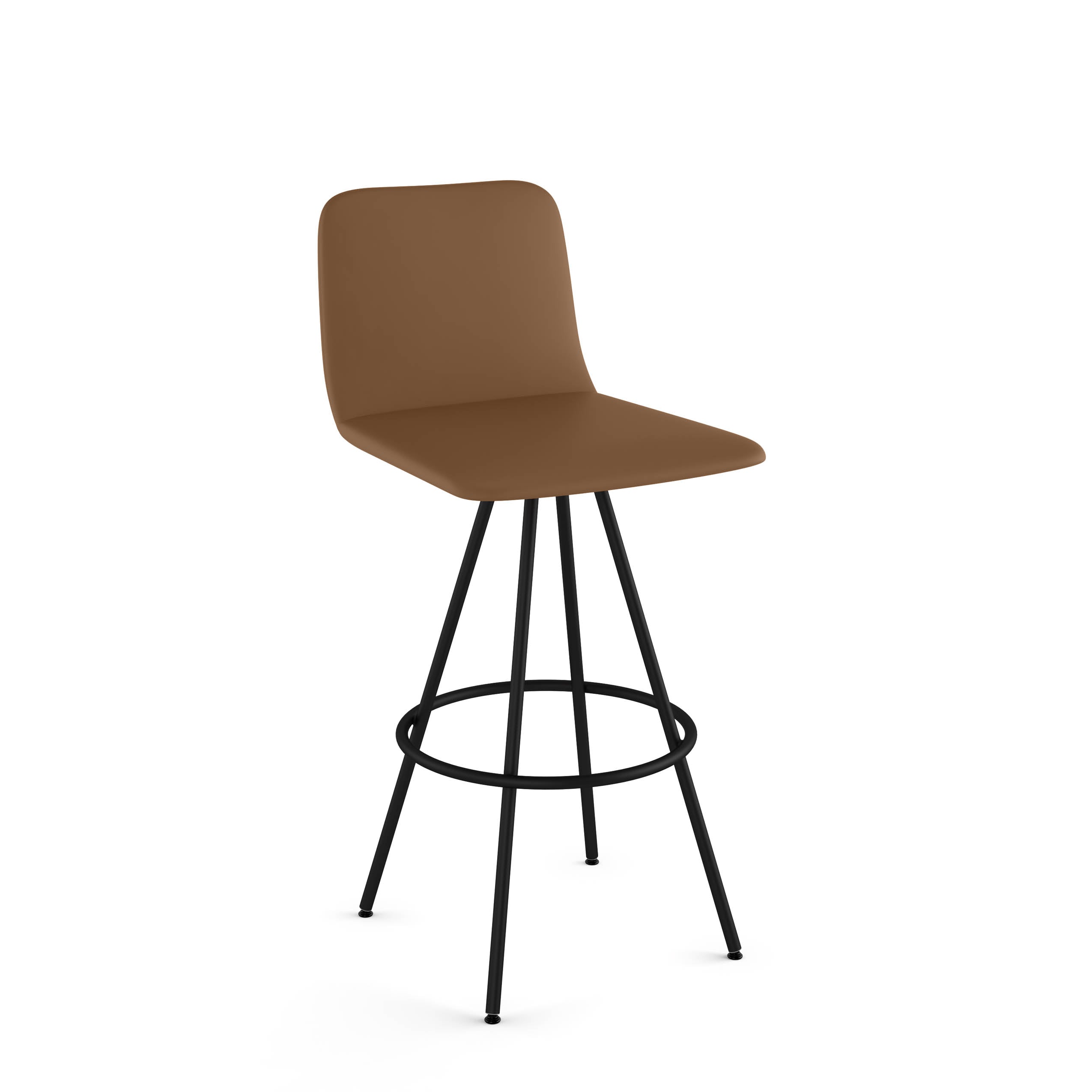 Amisco Dagmar 30 In. Swivel Bar Stool - Grey Woven Fabric / Black Metal