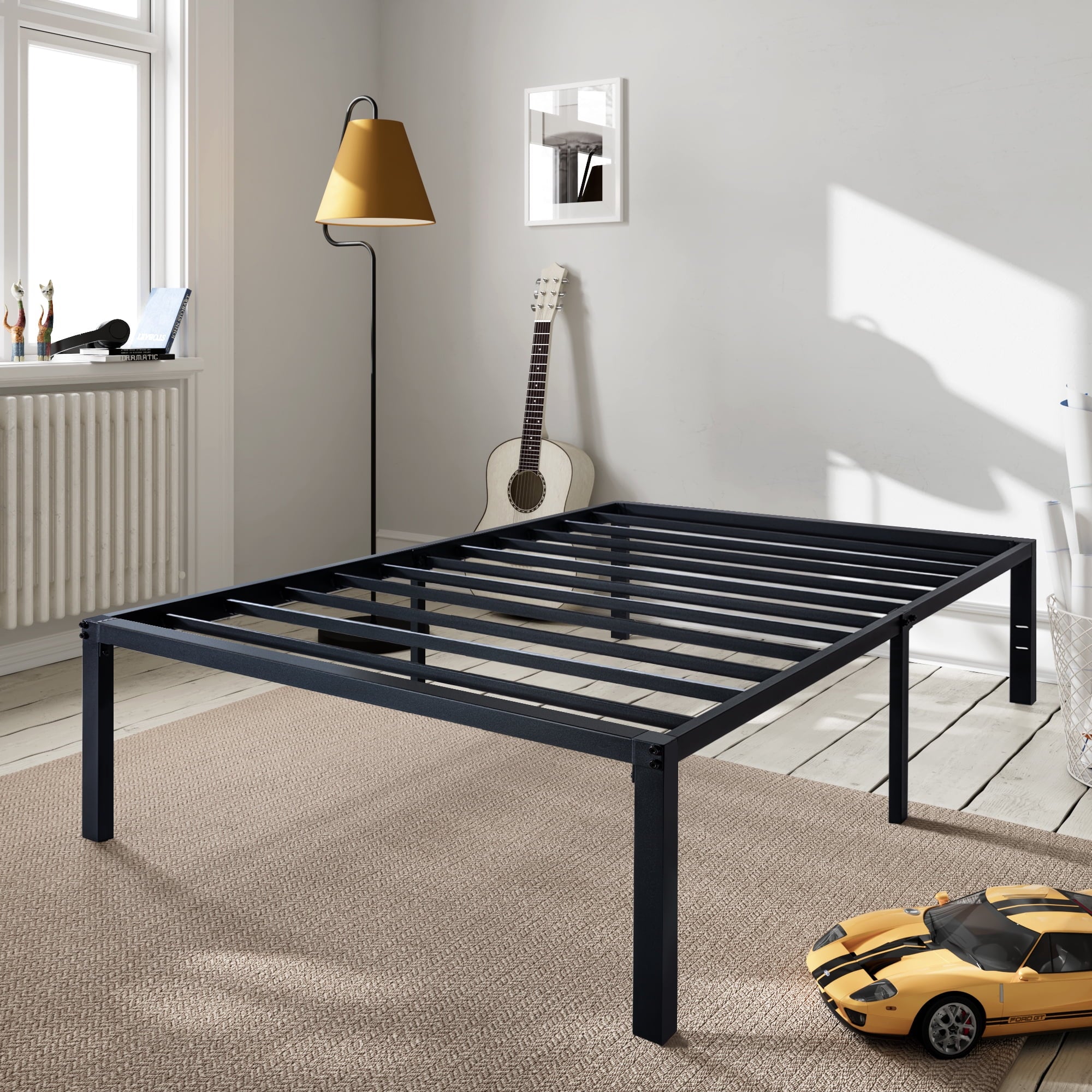 Amolife Heavy Duty Full Size Metal Platform Bed Frame with 16.5'' Large Under Bed Storage Space