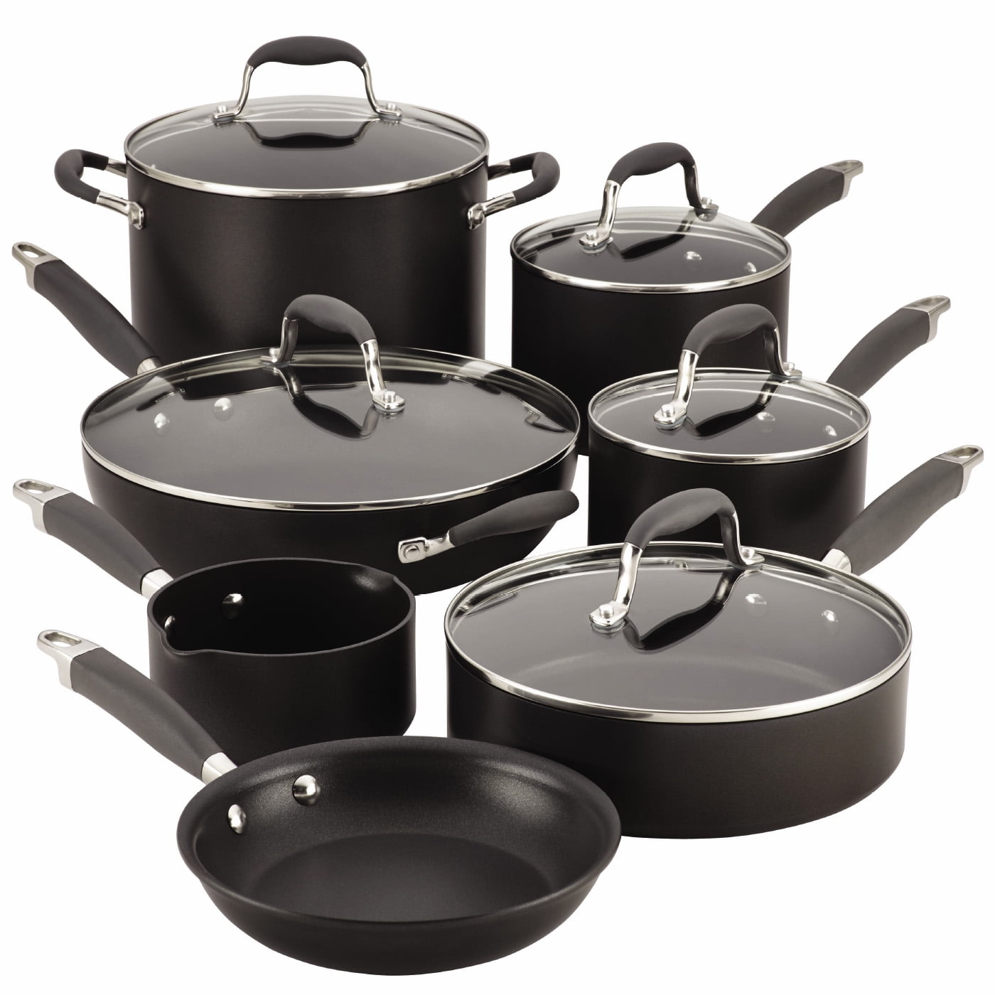 Anolon Advanced Hard-Anodized Nonstick 12-Piece Cookware Set, Gray