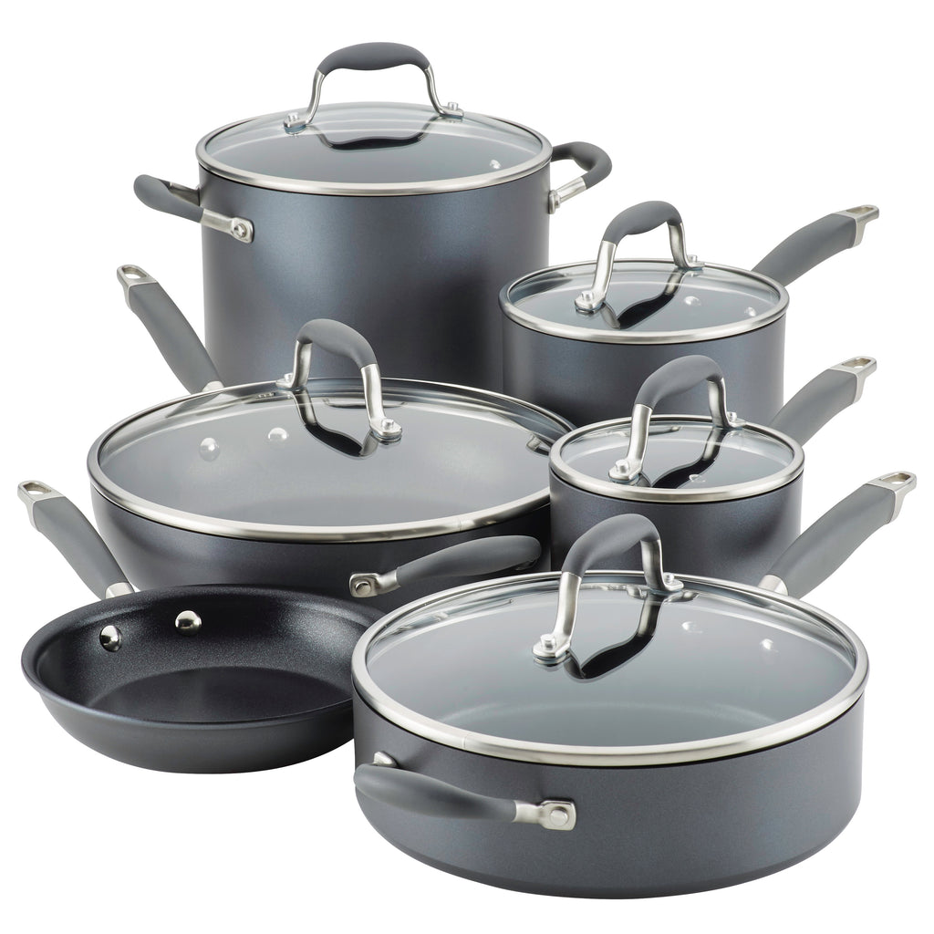 Anolon Advanced Home 11 Piece Hard-Anodized Nonstick Cookware Set, Moonstone