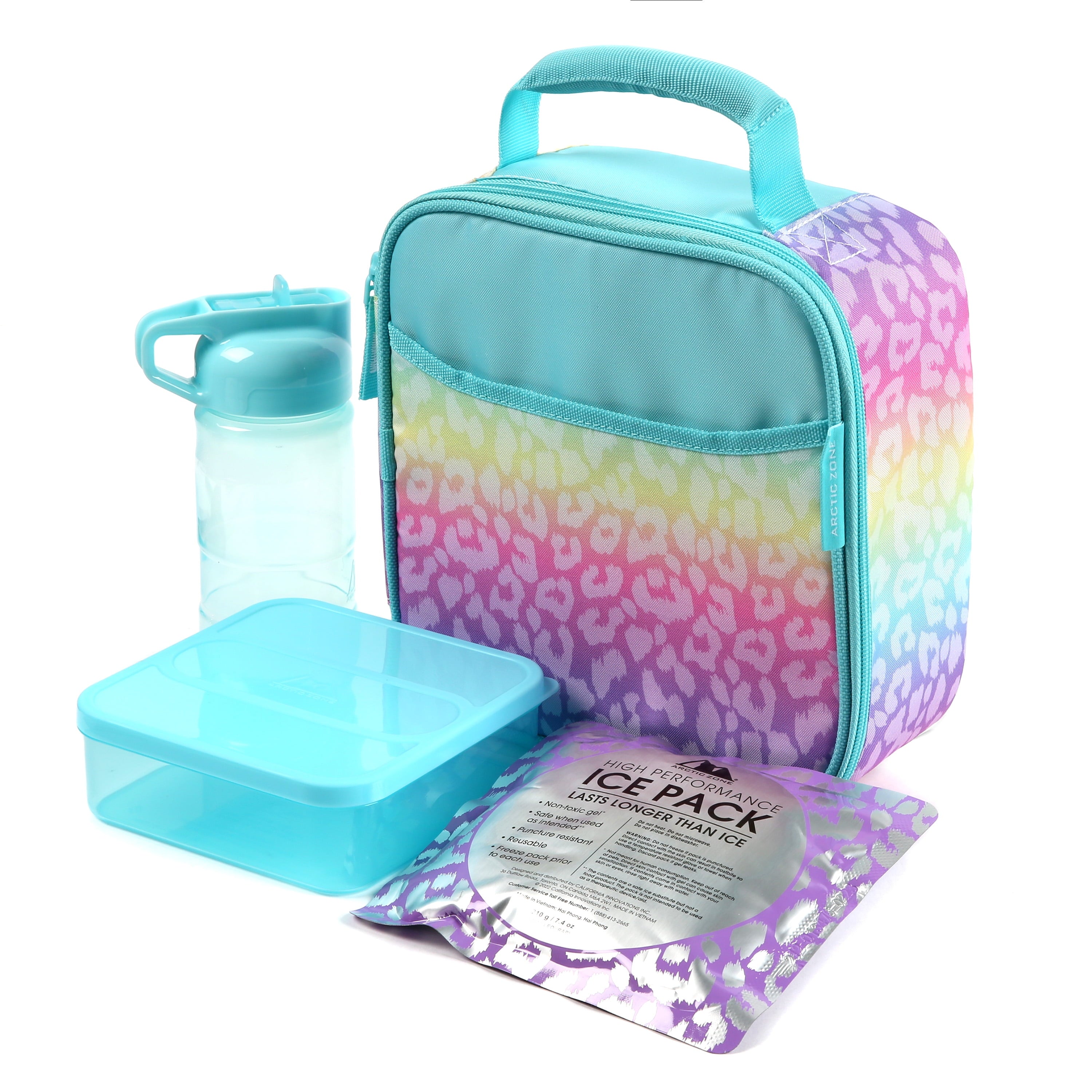 Arctic Zone Upright Reusable Lunch Box Combo with Accessories, Unicorn