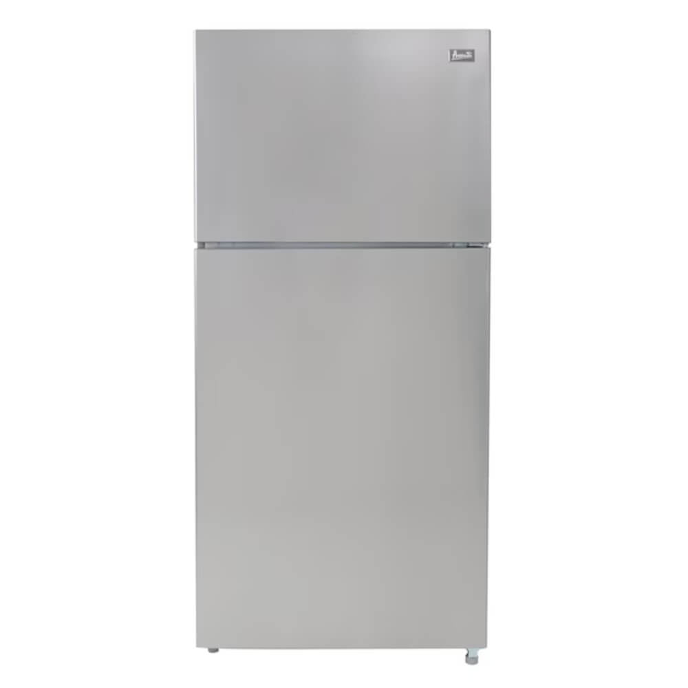 Avanti 18 Cu. ft. Top Mount Refrigerator, Standard Door Style, Stainless Steel - New
