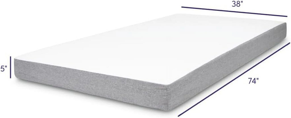 5 in. Memory Foam Mattress Twin - for Bunk Bed, Daybed, Trundle or Folding Bed Replacement (2)