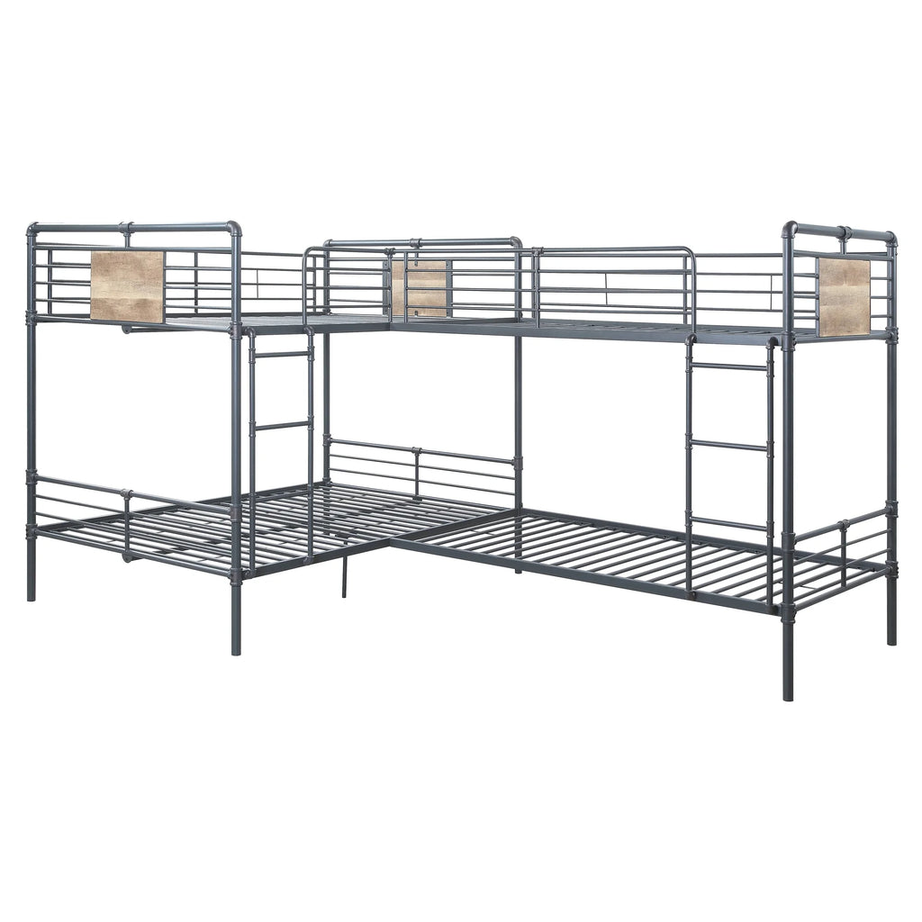 ACME Cordelia Twin over Full Bunk Bed in Sandy Black and Dark Bronze