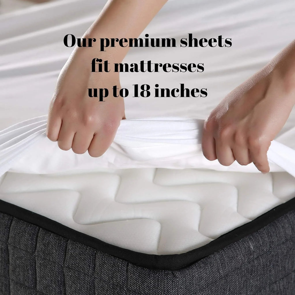 Bedding Luxuriously Soft Viscose From 100% Organic Bamboo 4-Piece Sheet Set, Oeko-TEX Certified - King, Linen