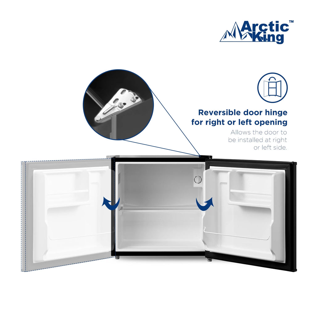 Arctic King 1.7 Cu ft No Freezer Mini Fridge, Black, E-Star, ARM17A5ABB