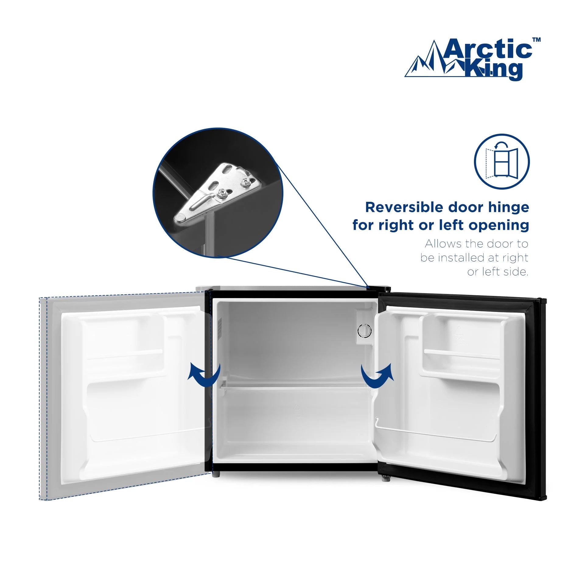 Arctic King 1.7 Cu ft No Freezer Mini Fridge, Black, E-Star, ARM17A5ABB