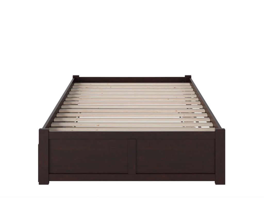 AFI Concord Full Solid Wood Platform Bed with Footboard & Full Trundle in Espresso