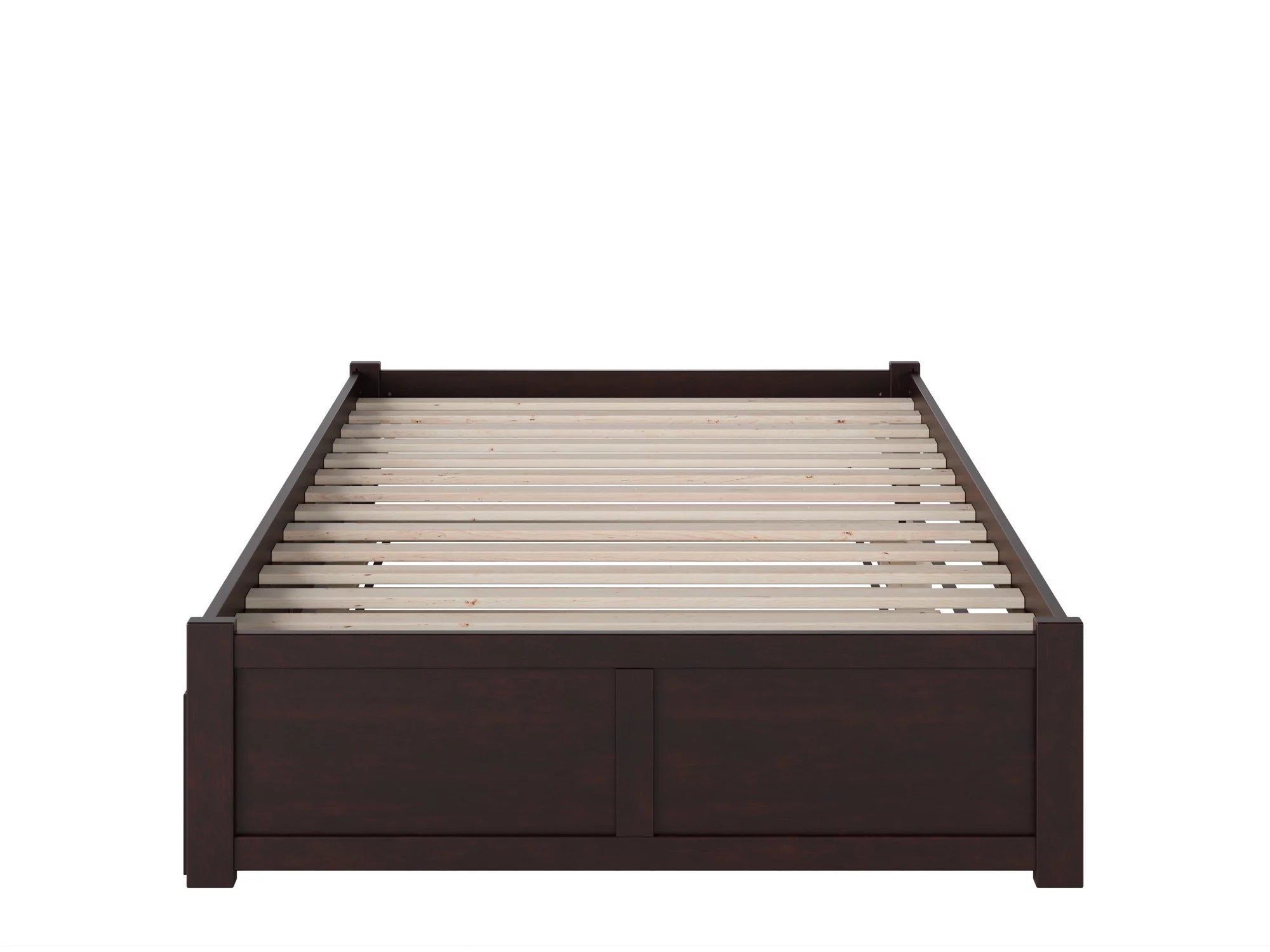 AFI Concord Full Solid Wood Platform Bed with Footboard & Full Trundle in Espresso