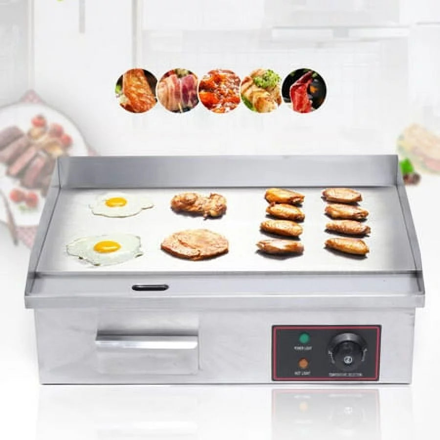 3000W 22" Commercial Electric Griddle Flat Top Grill Hot Plate BBQ Countertop
