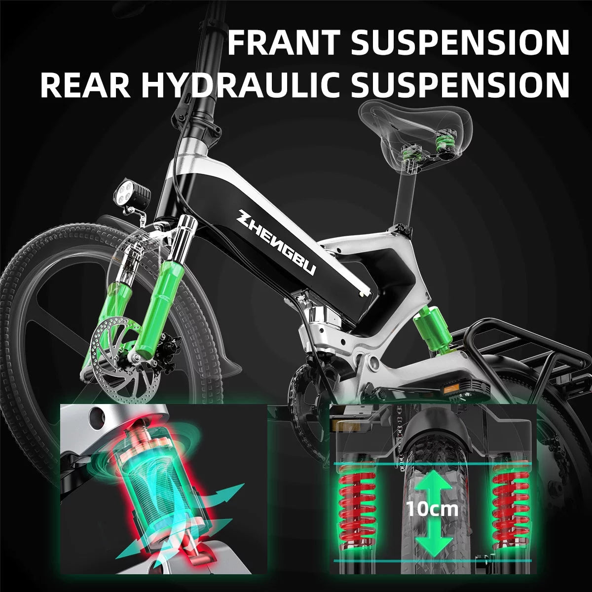 20'K6 Electric Bike for Adults,Ebike with 500W Motor 48V 10AH/12.8Ah Battery, E Bikes Shimano 7-Speed and Dual Shock Absorber Folding Electric Road Bicycle for Urban Commuting