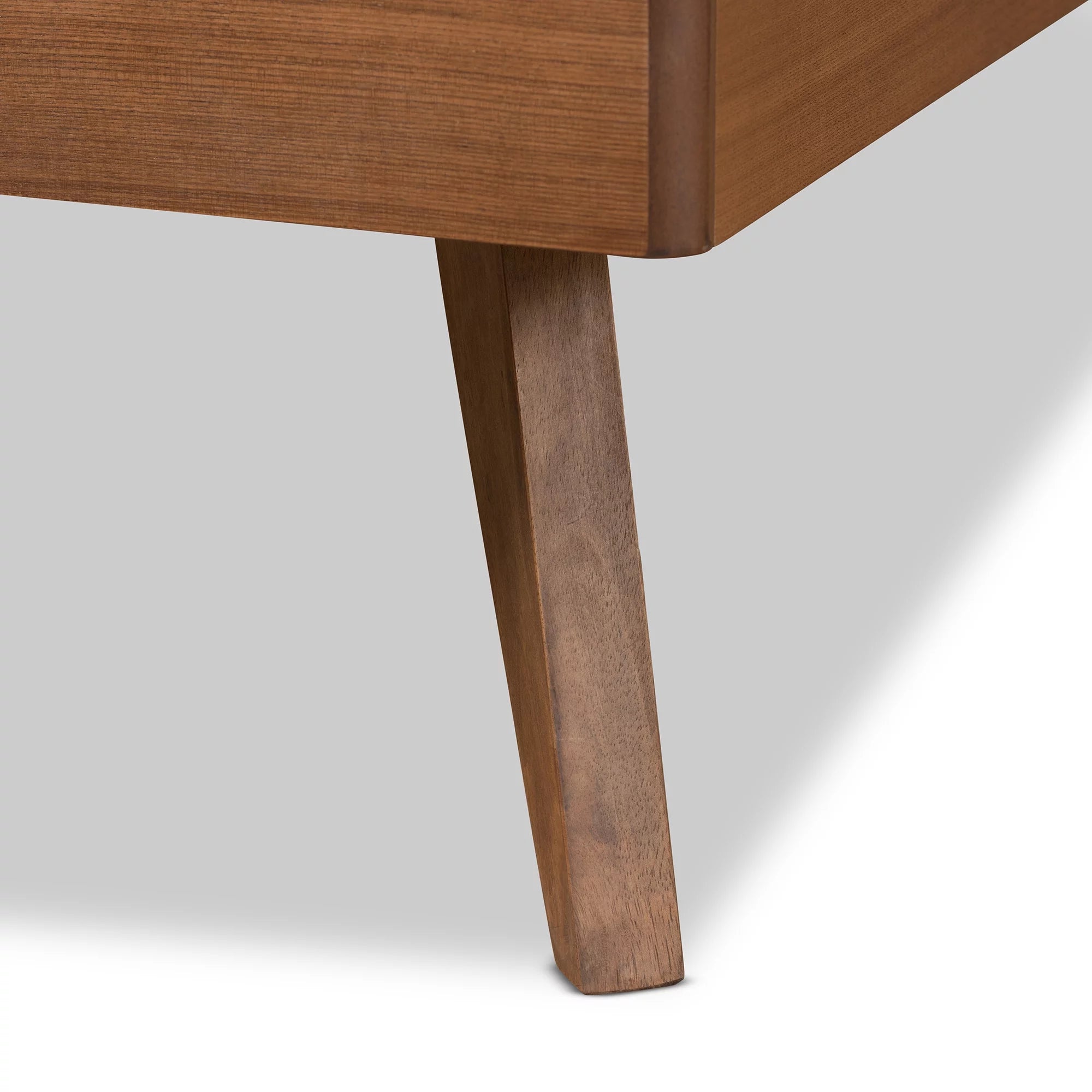 Baxton Studio Jiro Modern Engineered Wood Platform Bed, Twin, Walnut Brown