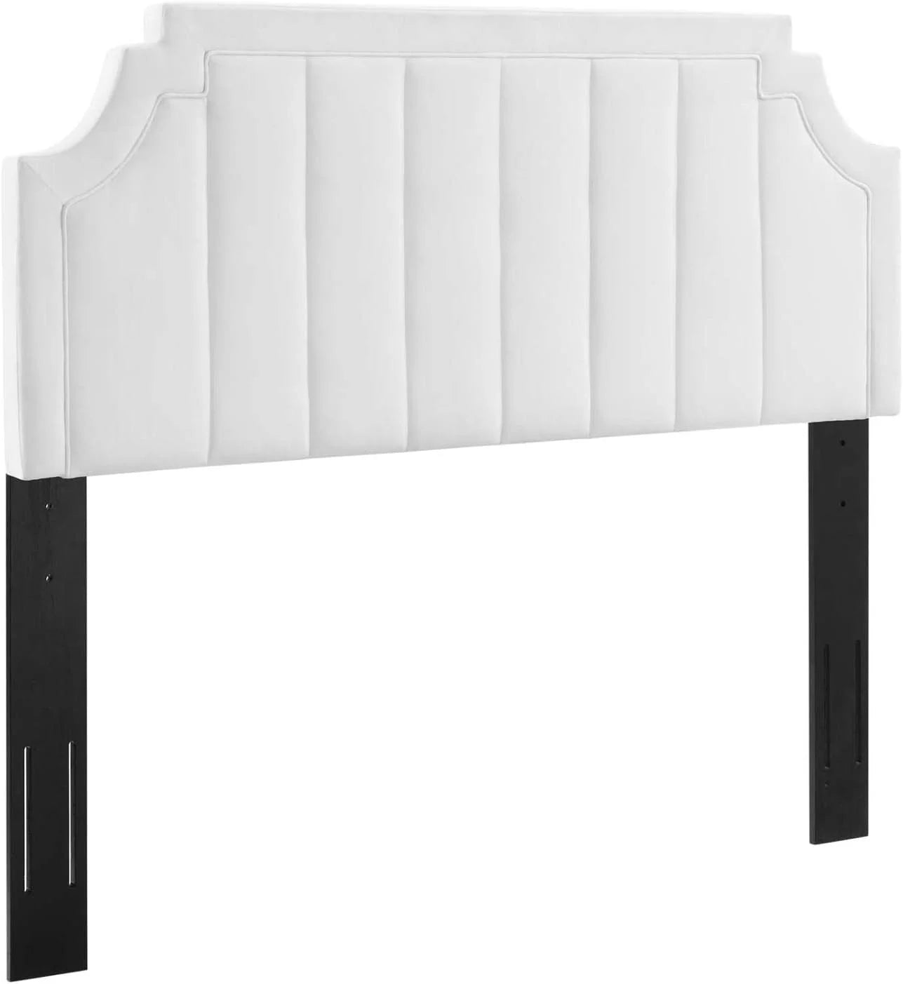 Alyona Channel Tufted Performance Velvet Headboard, , White