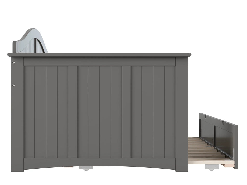 AFI Nantucket Wood Twin Size Daybed Frame with Twin Trundle Grey