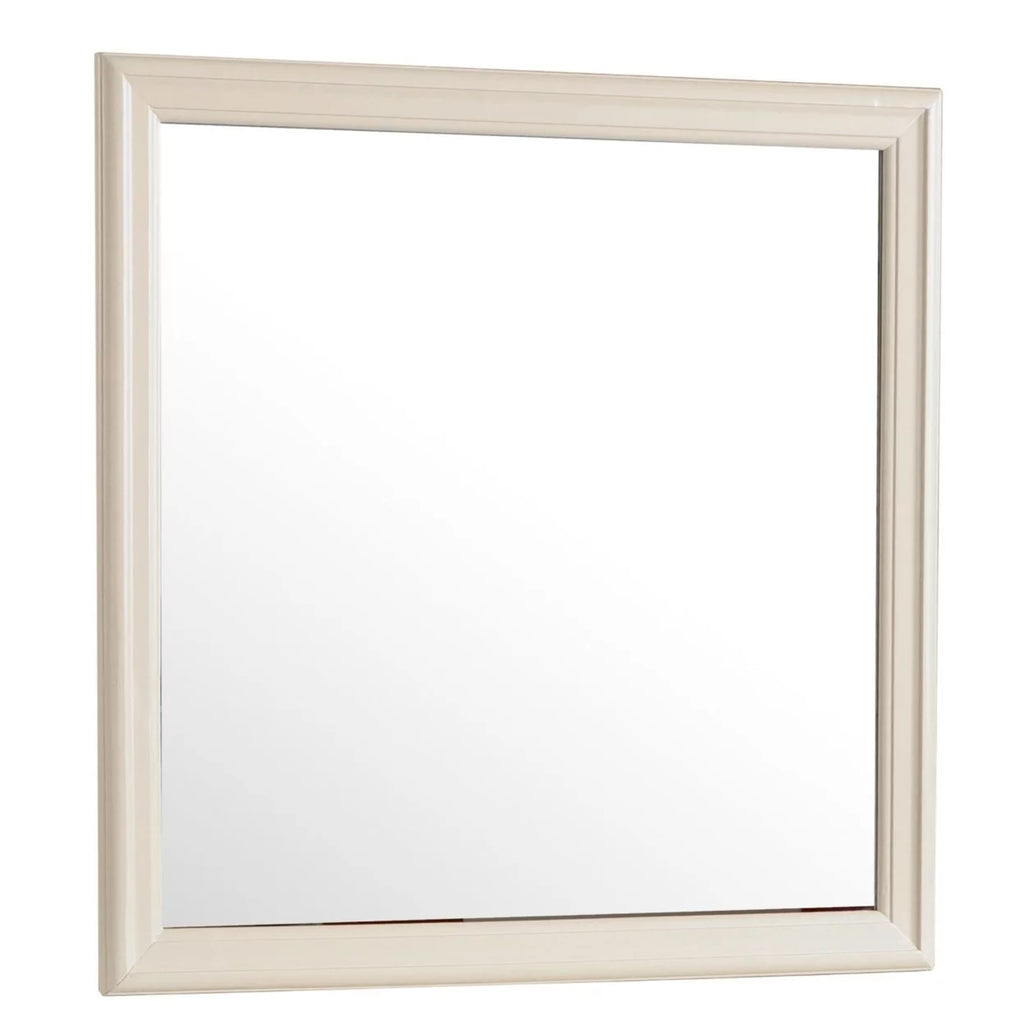 38 in. x 38 in. Classic Square Wood Framed Dresser Mirror - Beige