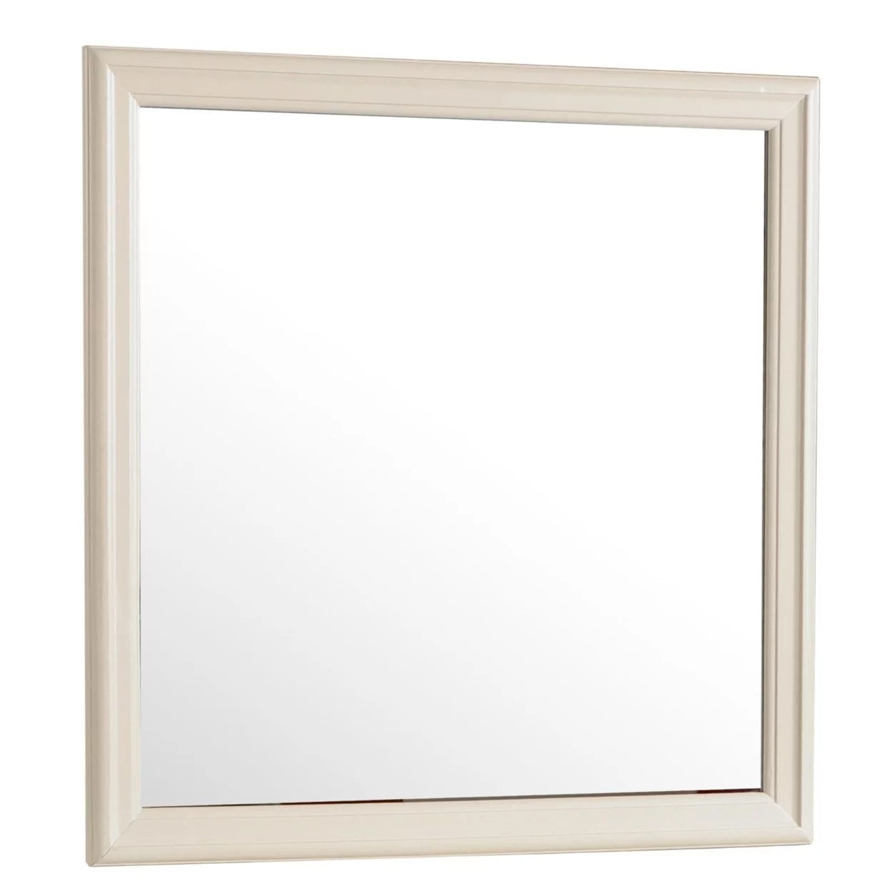 38 in. x 38 in. Classic Square Wood Framed Dresser Mirror - Beige