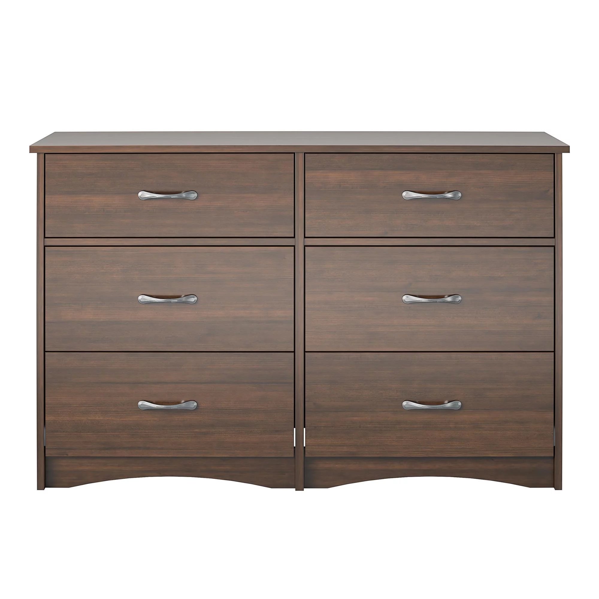 Ameriwood Home Jerry Hill Wide 6 Drawer Dresser, Cherry Oak