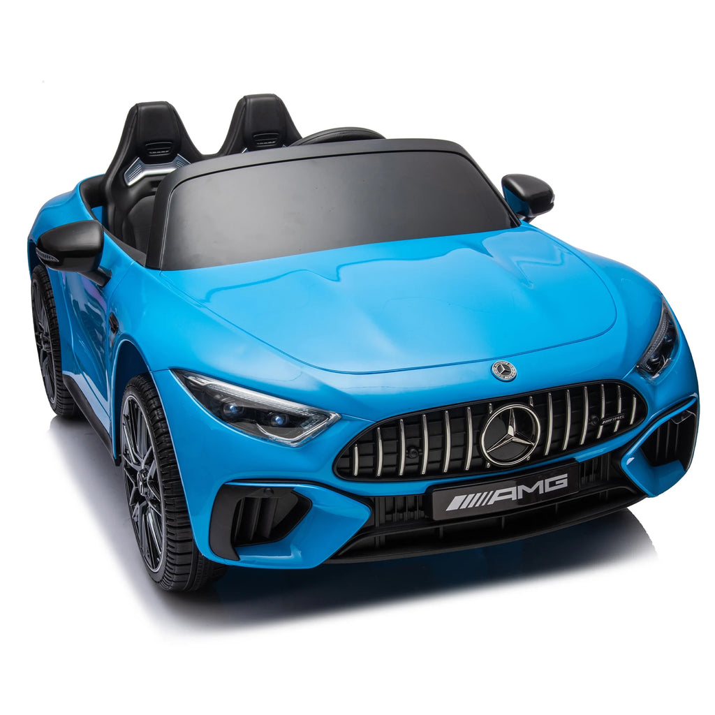 24V Ride on Car w/Parent Remote Control, Licensed Mercedes-Benz SL63 Powered Ride On Toy Car for Kids, Electric Car for Boy w/Music Bluetooth/LED Headlight/Belt, 200w Super Powerful Motor, Blue
