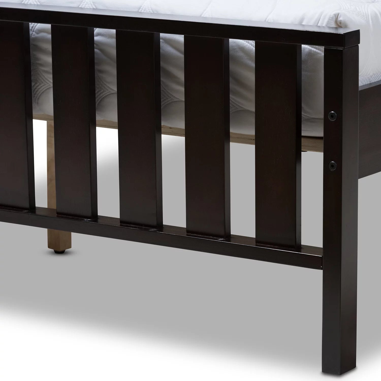 Baxton Studio Harlan Modern Classic Mission Style Dark Brown-Finished Wood Full Platform Bed-Color:Brown,Finish:Dark Wood,Material:Rubber Wood/Poplar,Quantity:1,Size:Full,Style:Mission