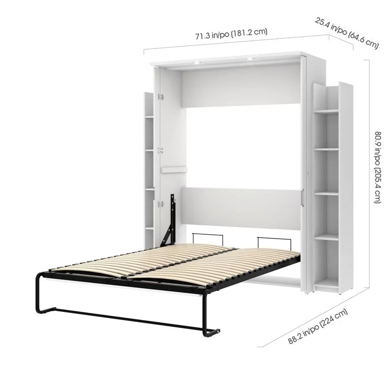 Atlin Designs 79" Full Murphy Bed and 2 Storage Units in White
