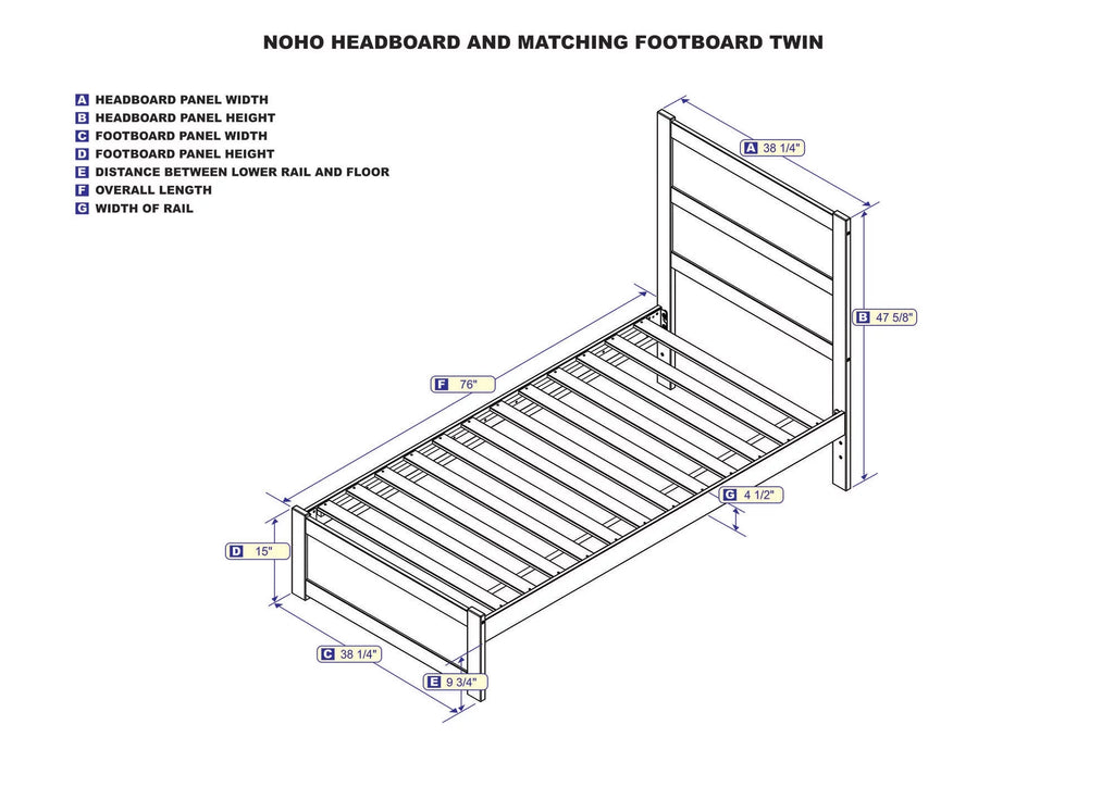 AFI NoHo 14" Twin Wood Platform Bed with Modern Panel Headboard and Footboard, Espresso