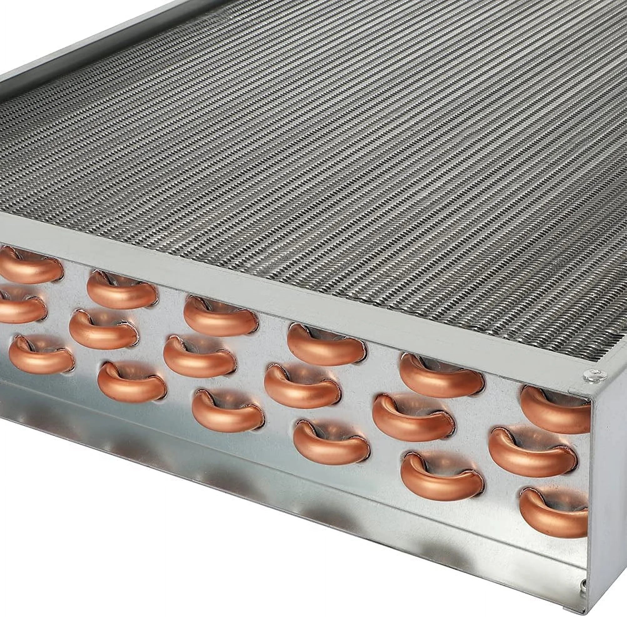 16"x18" Heat Exchanger Water To Air, Forced Air Heating with 1" Copper Ports Hot Water Coil for Outdoor Wood Furnaces, Residential Heating