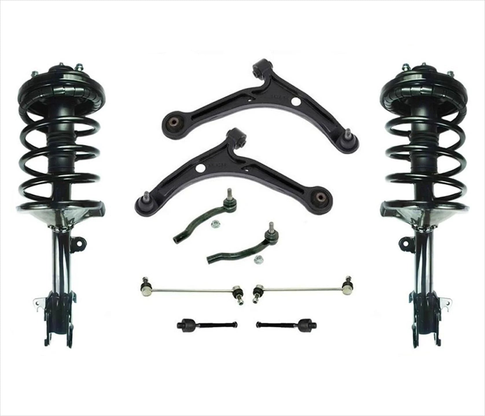 03-05 Pilot AWD 10Pc Lower Control Arm Ball Joint Tie Rods Sway Bar Kit Struts