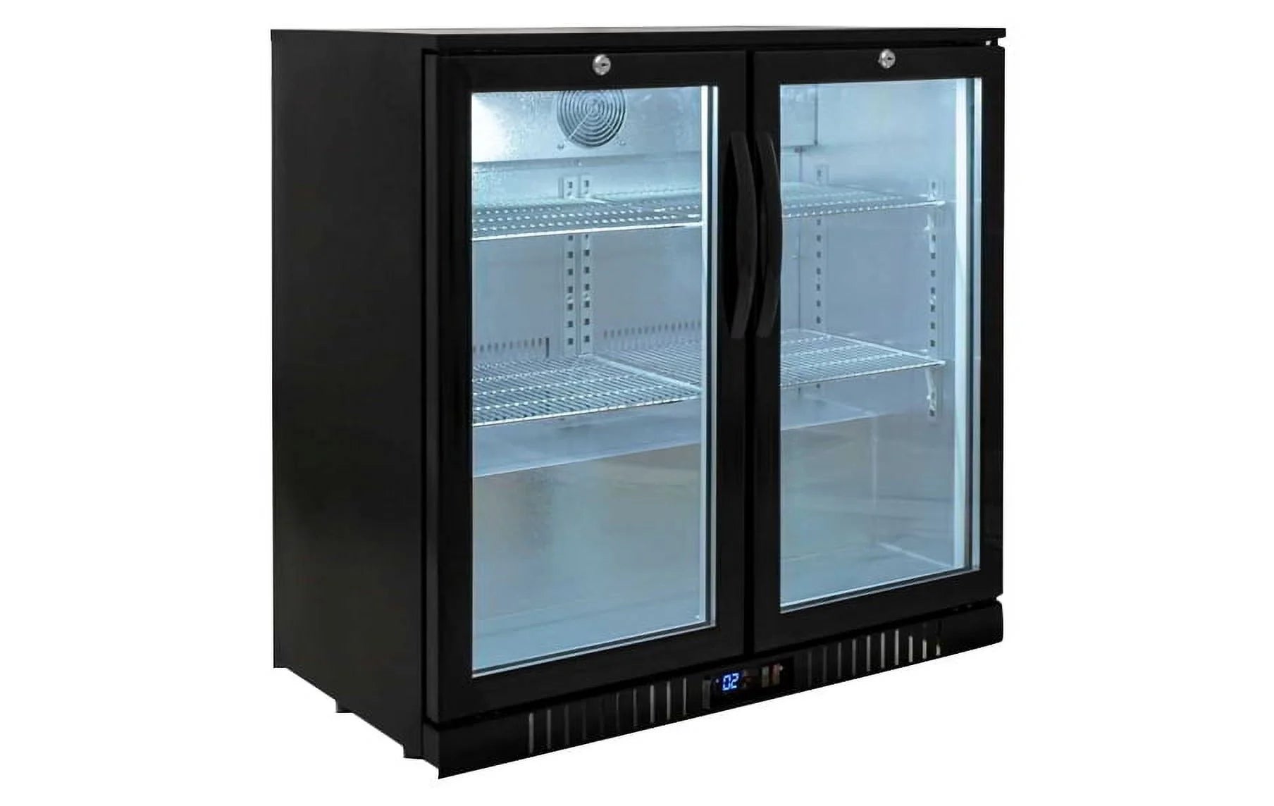 7.4 Cu.Ft Commercial Back Bar Cooler Refrigerator 2 Glass Door