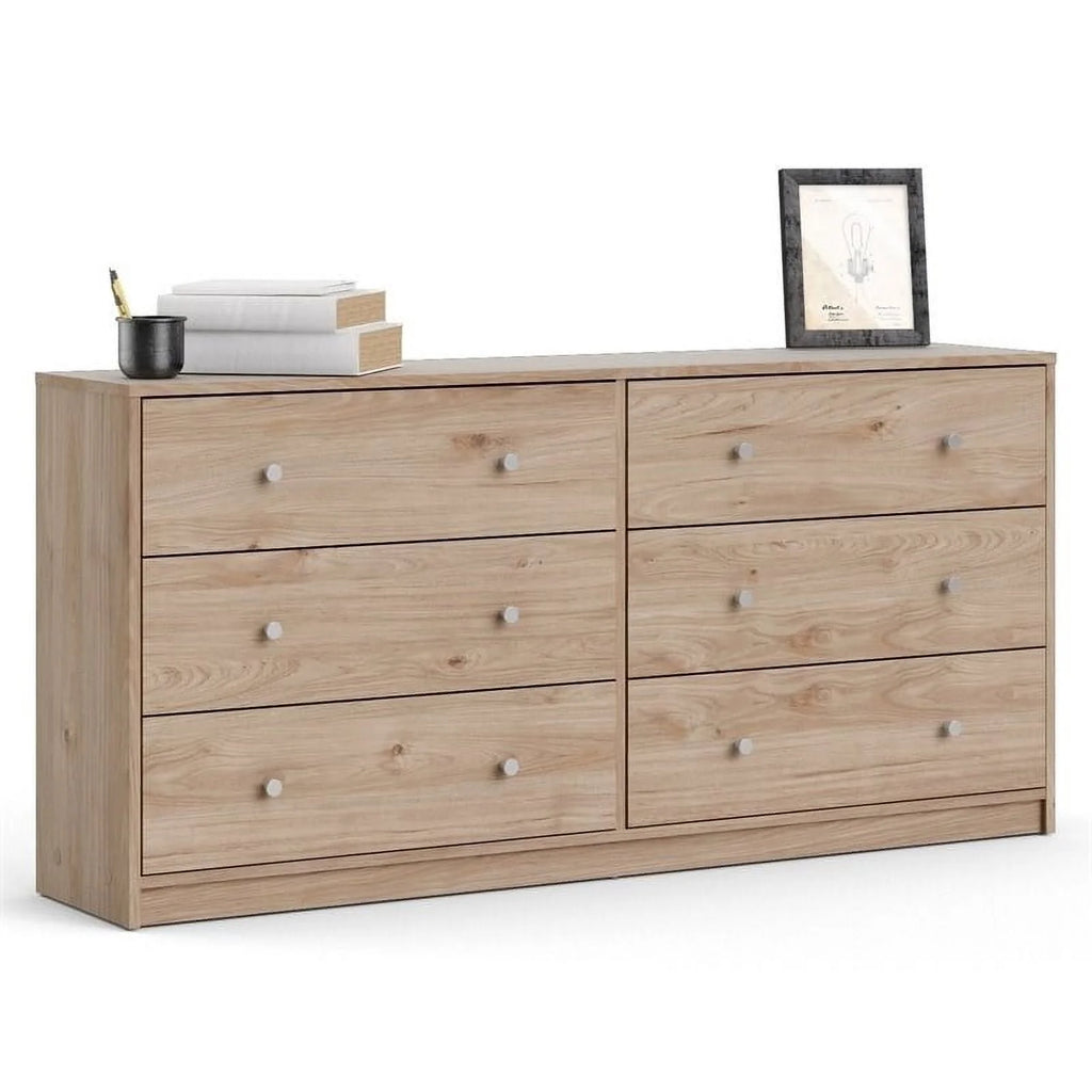 3 Piece Dresser and Nightstand Bedroom Set in Jackson Hickory