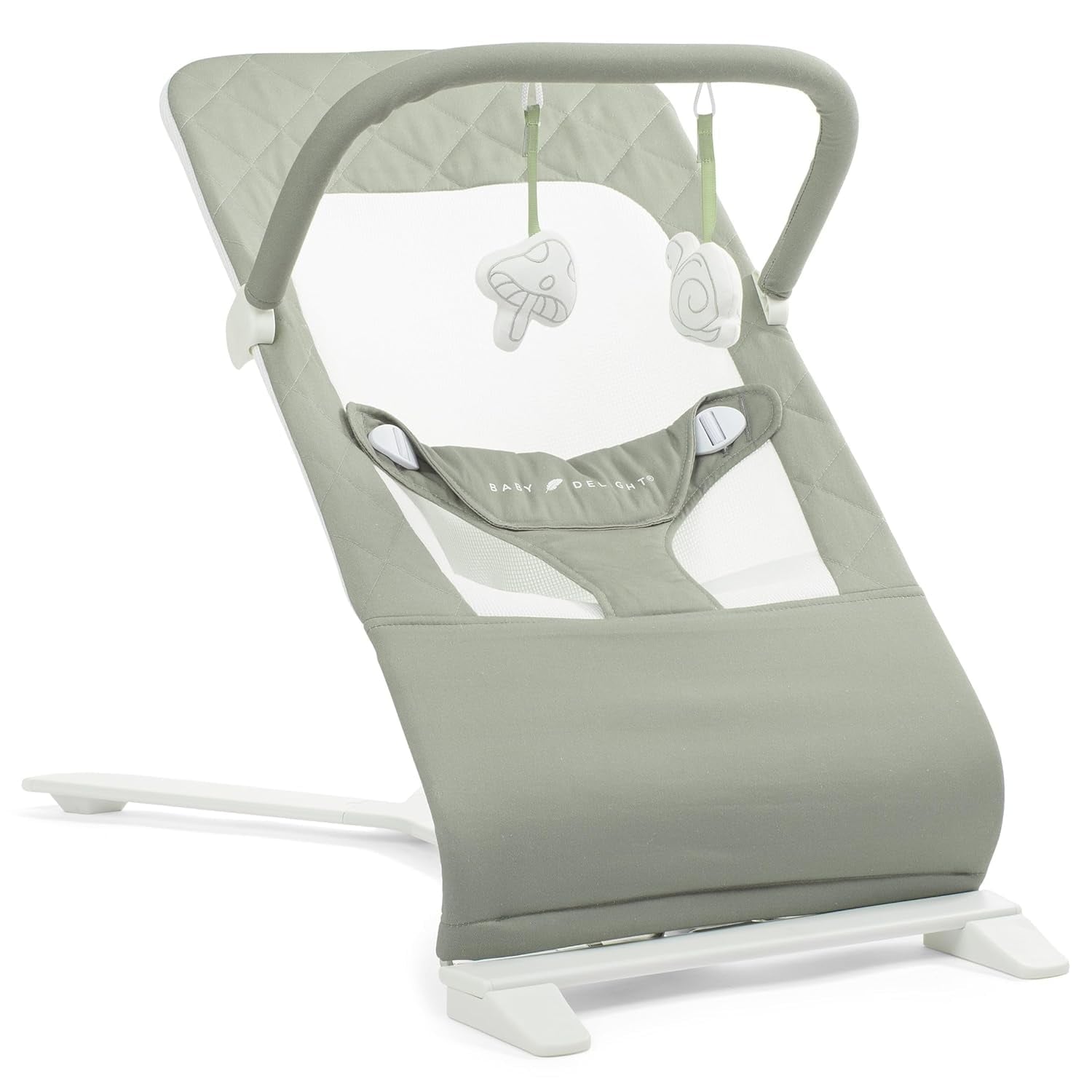 Baby Delight Alpine Deluxe Portable Baby Bouncer, for Infants 0-6 Months, Organic Oat