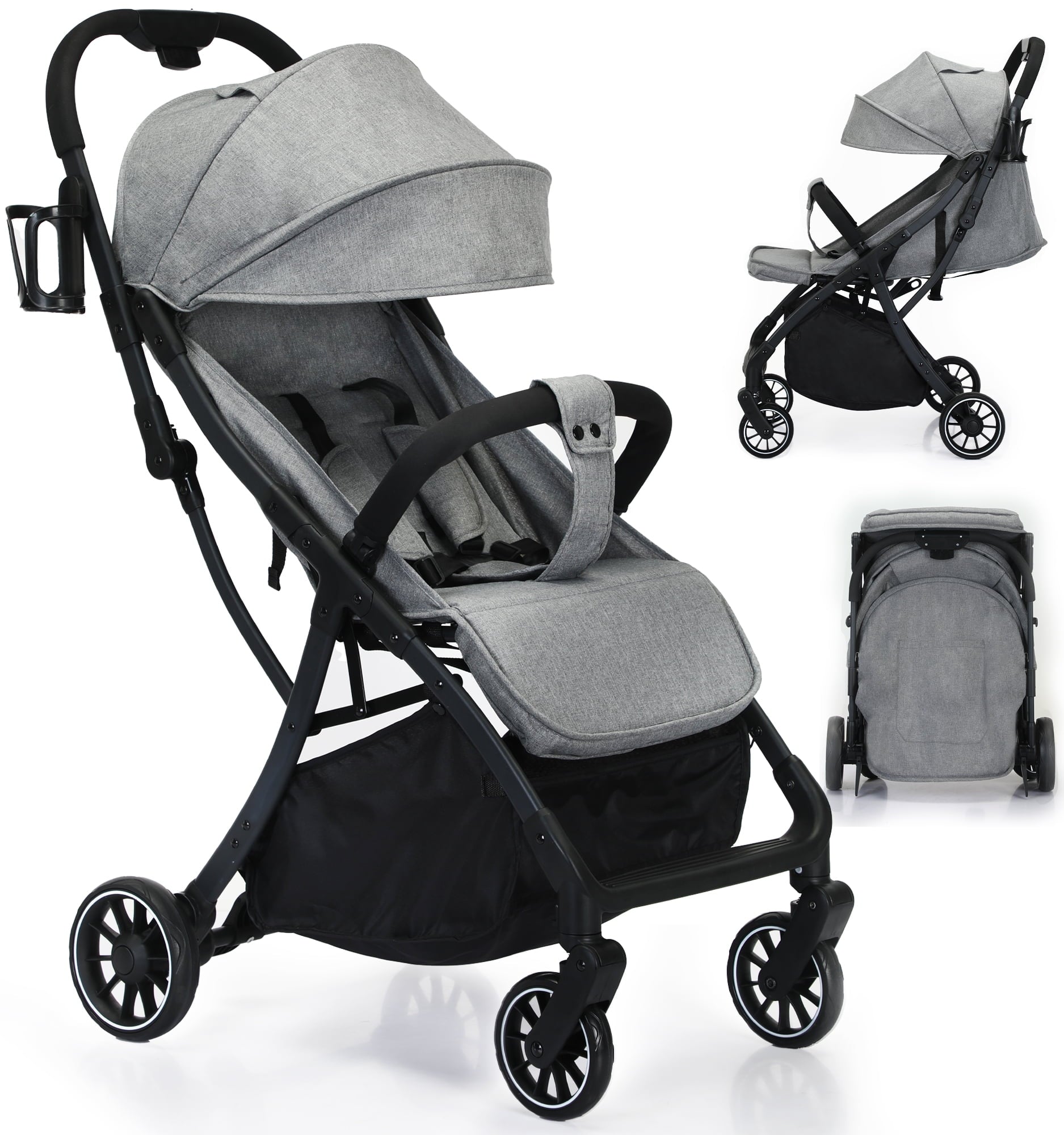 Baby Stroller, 2 in 1 Convertible Baby Stroller Folding Infant Newborn Reversible Bassinet Pram