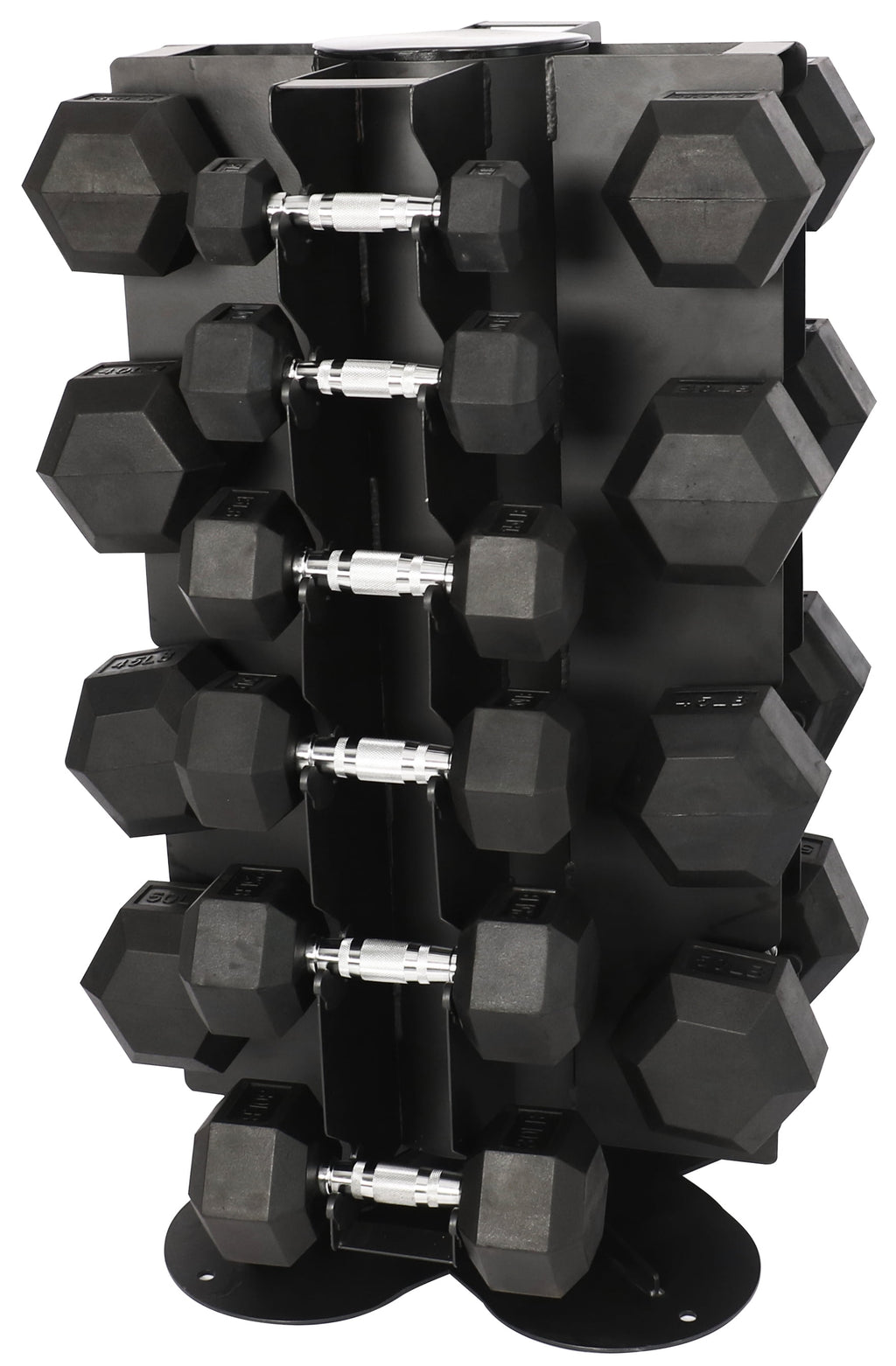 BalanceFrom 100LB Rubber Coated Hex Dumbbell Weight Set with A-Frame Rack, 5-20 lbs Pairs