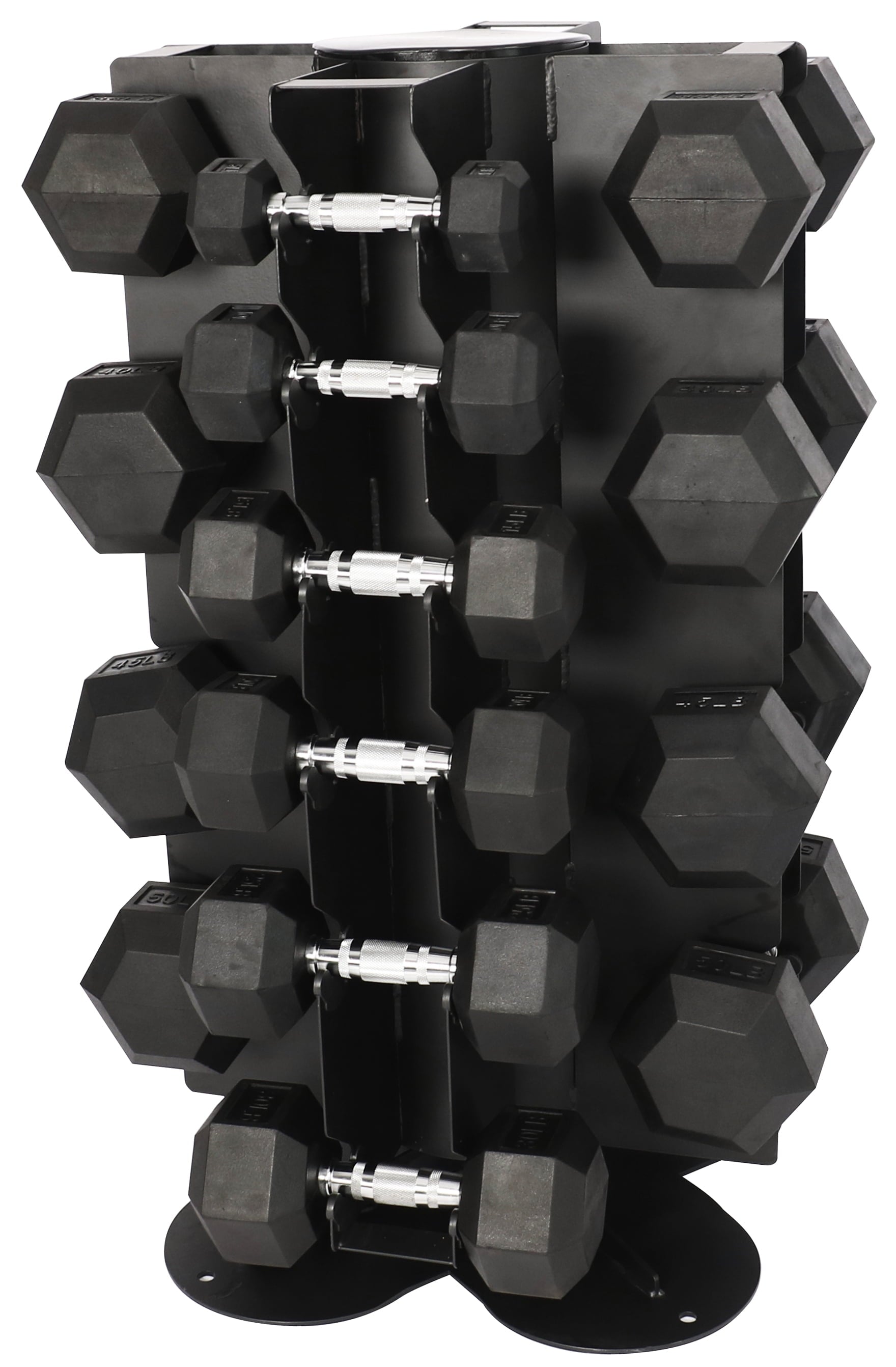 BalanceFrom 100LB Rubber Coated Hex Dumbbell Weight Set with A-Frame Rack, 5-20 lbs Pairs