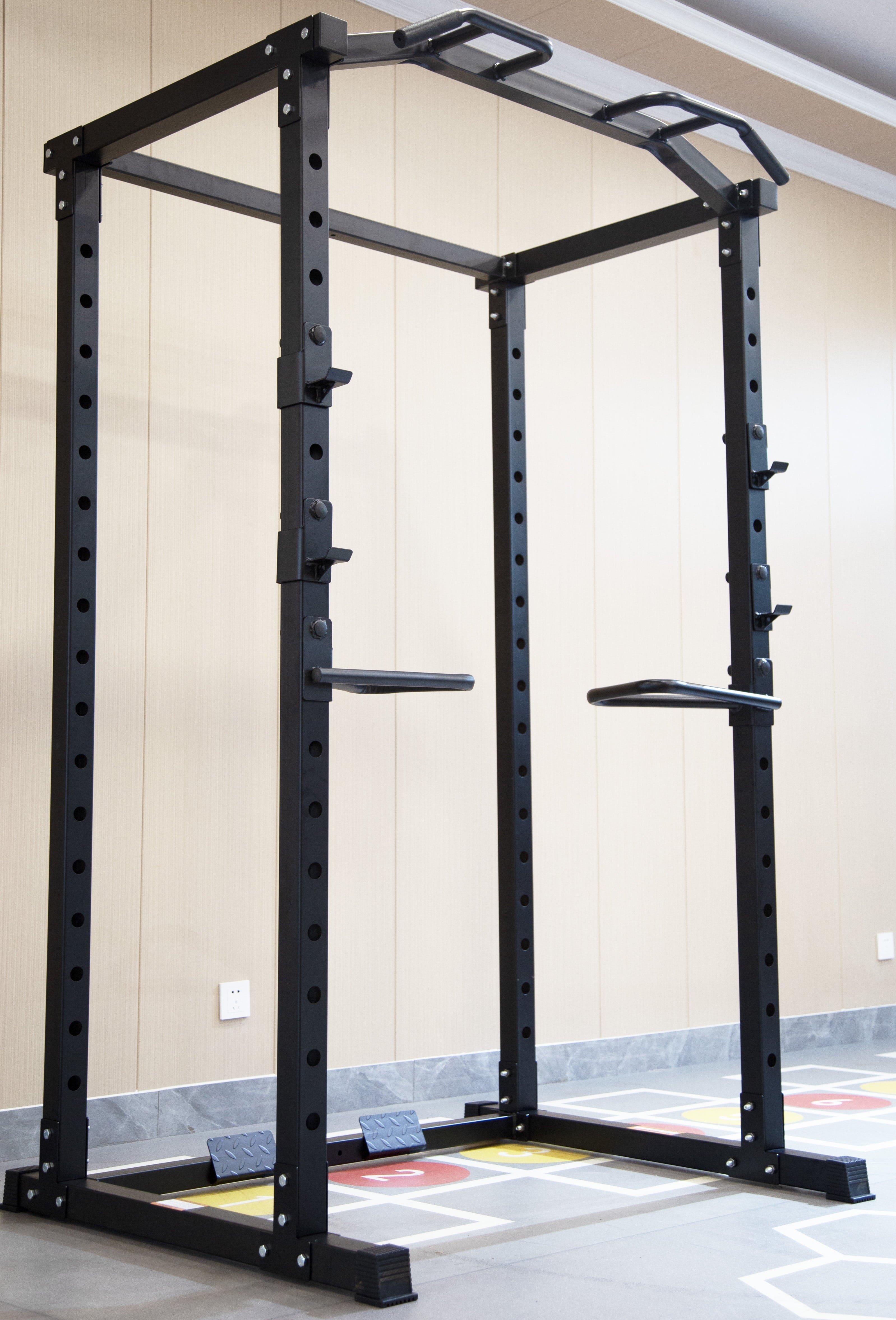 BalanceFrom PC-1 Series 1000lb Capacity Multi-Function Adjustable Power Cage Power Rack with Optional Lat Pull-down and Cable Crossover, Power Cage Only, Black