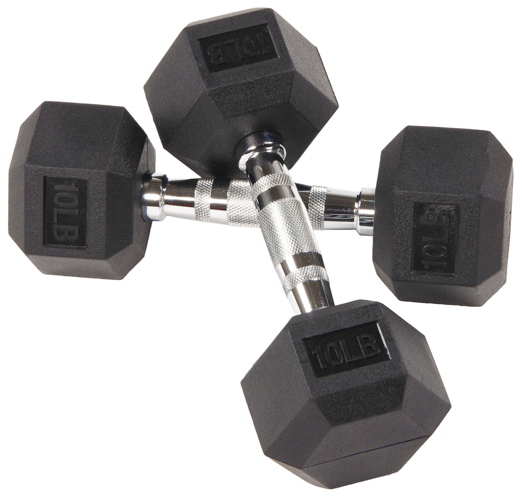 BalanceFrom Rubber Encased Hex Dumbbells, 20 Lbs. Pair