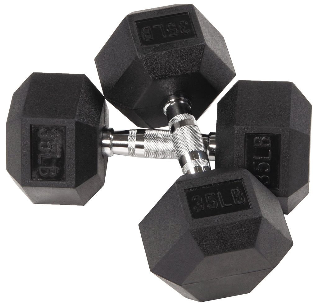 BalanceFrom Rubber Encased Hex Dumbbells, 20 Lbs. Pair